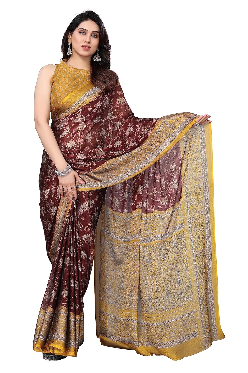 Women's Printed Saree with Blouse Piece