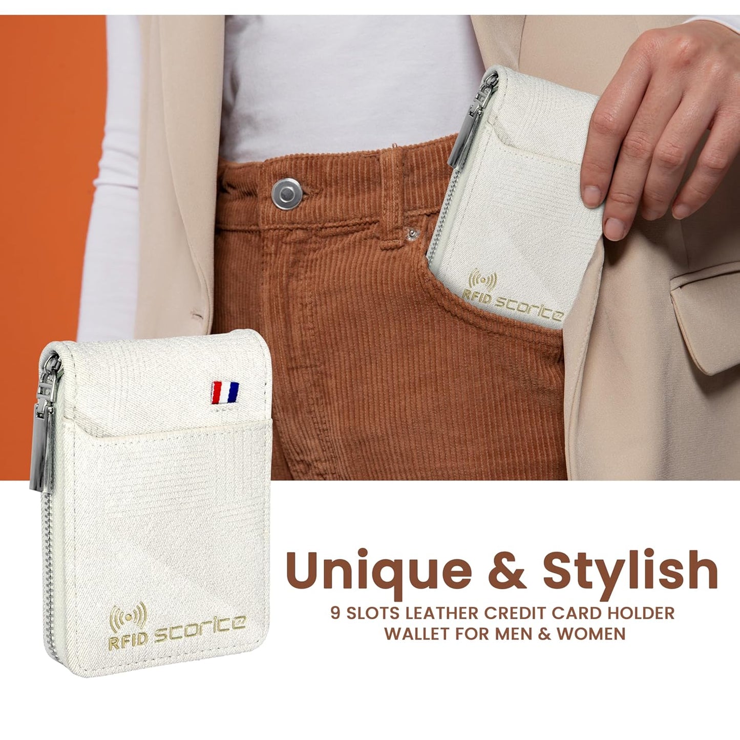 Storite PU Leather 9 Slot Vertical Credit Debit Card