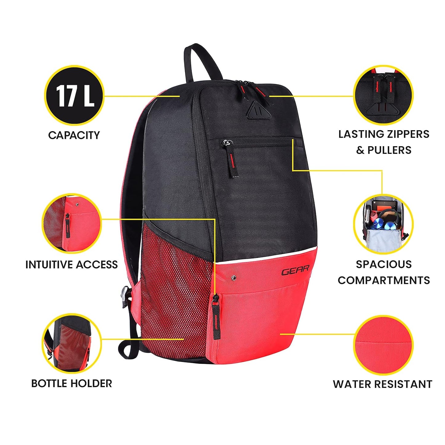 Gear Superior Xl 17L Water Resistant School Bag - alphahostel.in