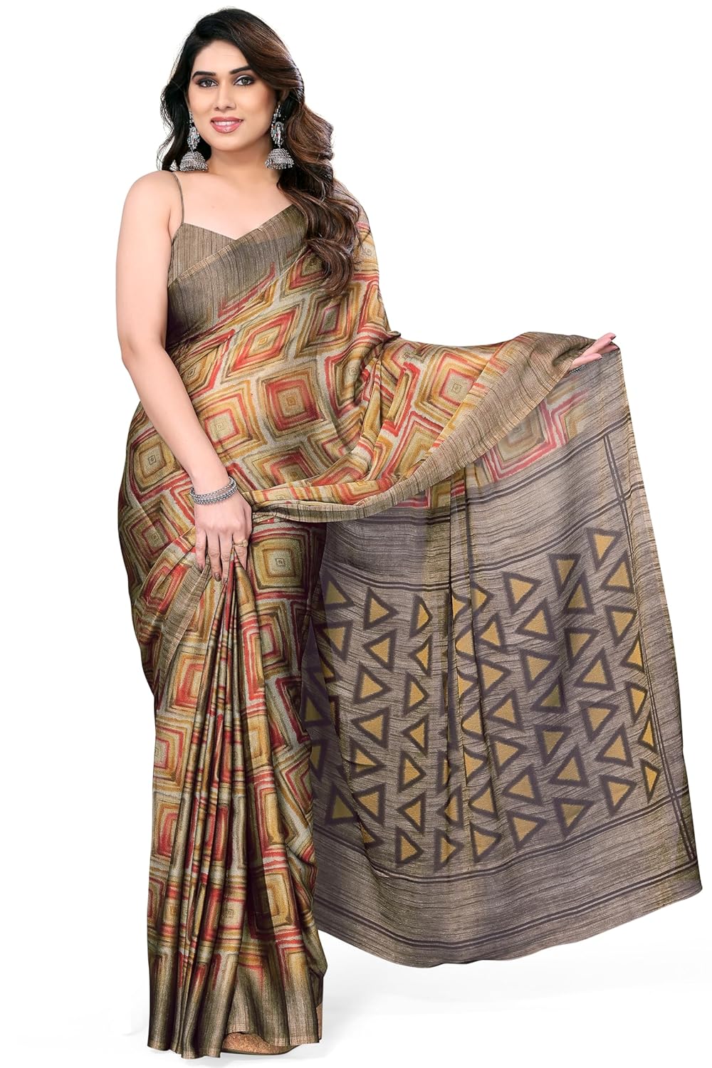 Women's Chiffon Printed Saree with BlousePiece