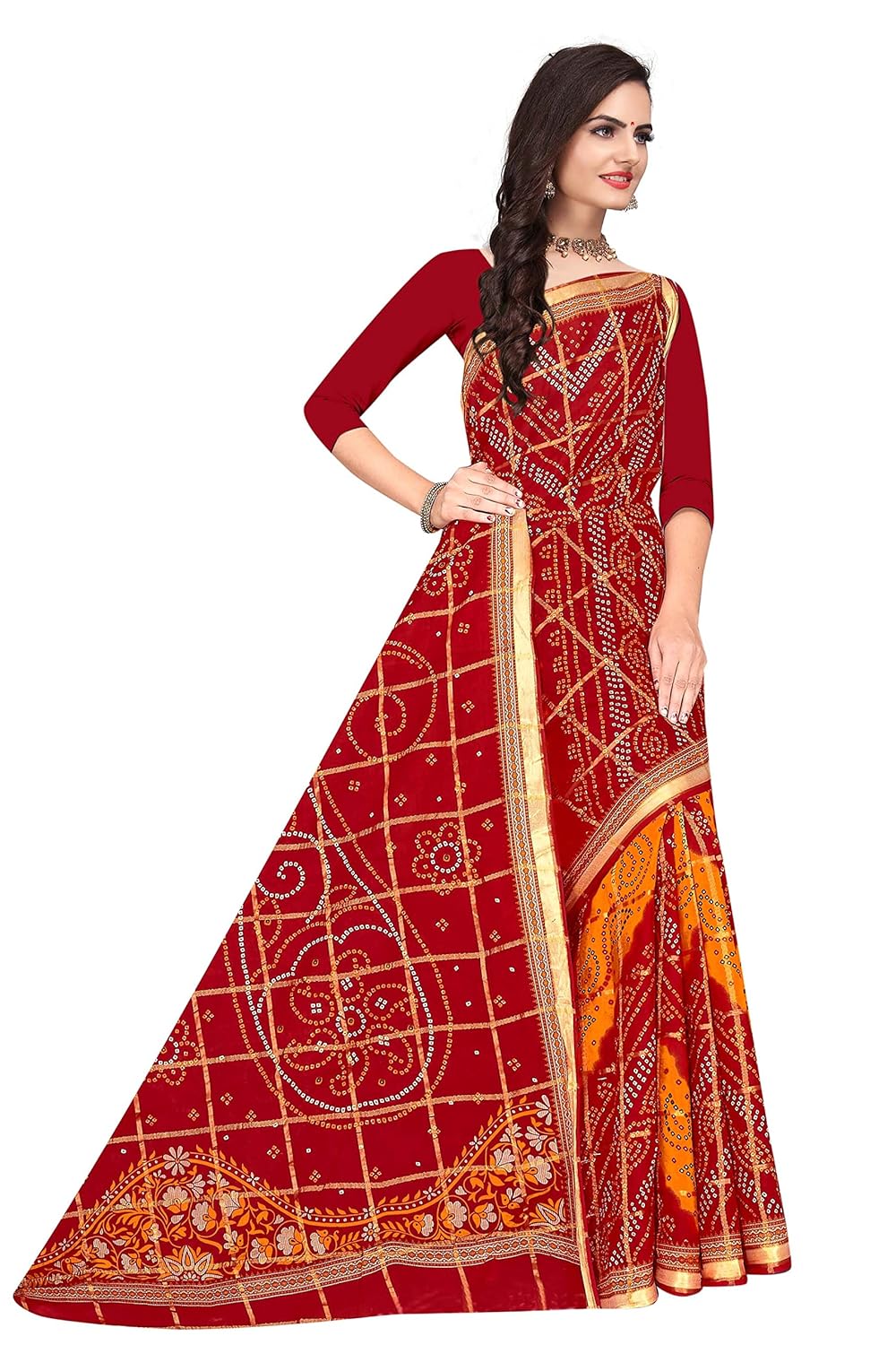 Women's Pure Cotton i Saree Without Blouse Piece