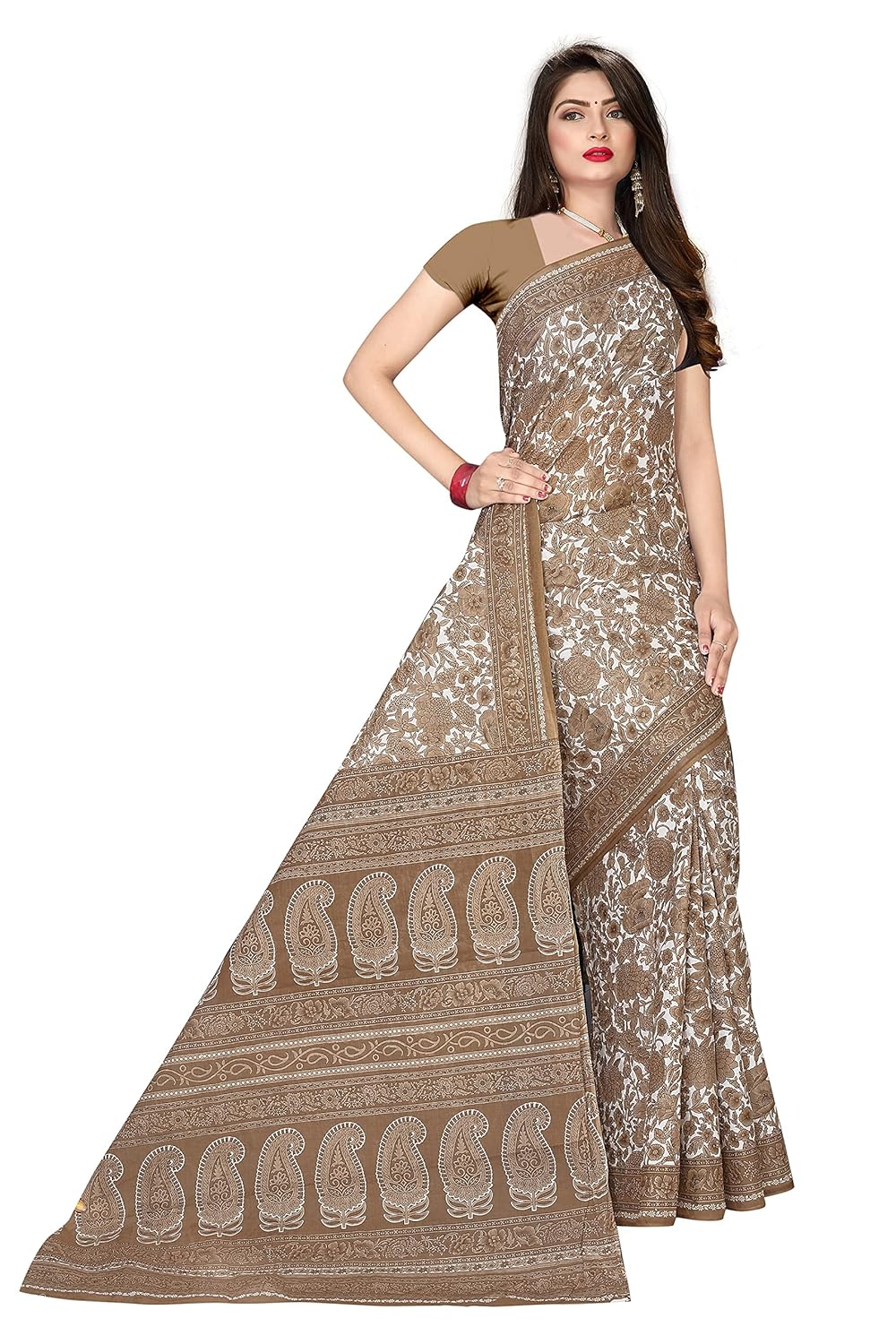 Women's Plain Weave Pure Cotton Saree