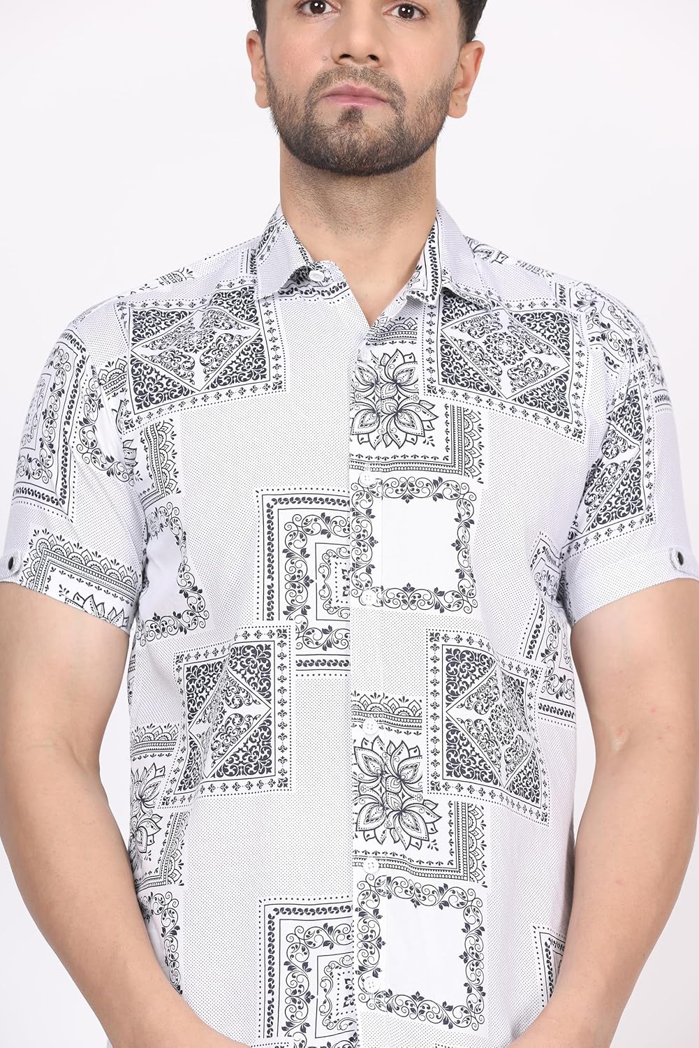 CVC Men's Regular Fit Half Sleeve Printed Shirt