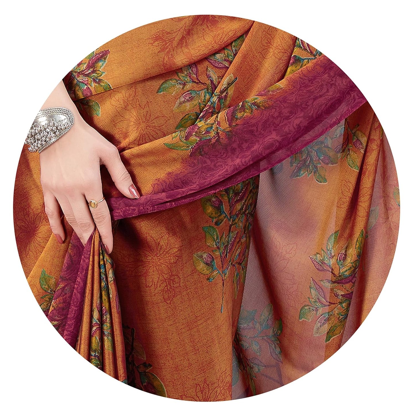 Women's Stylish Chiffon Print Saree with Blouse Piece