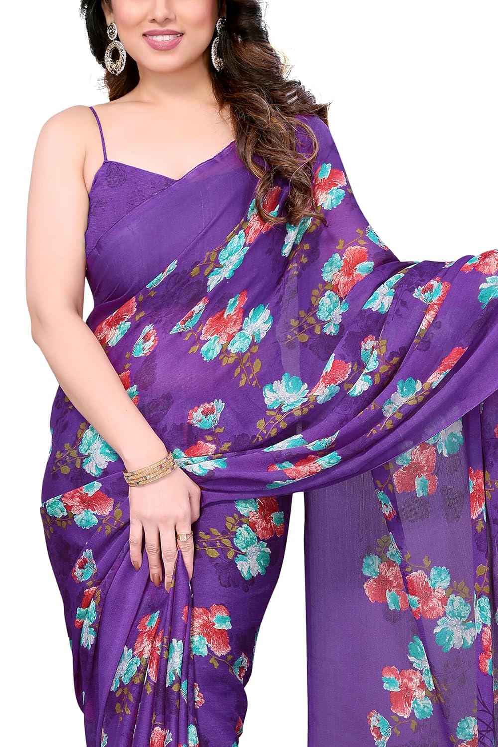 Floral Printed Saree with Blouse Piece