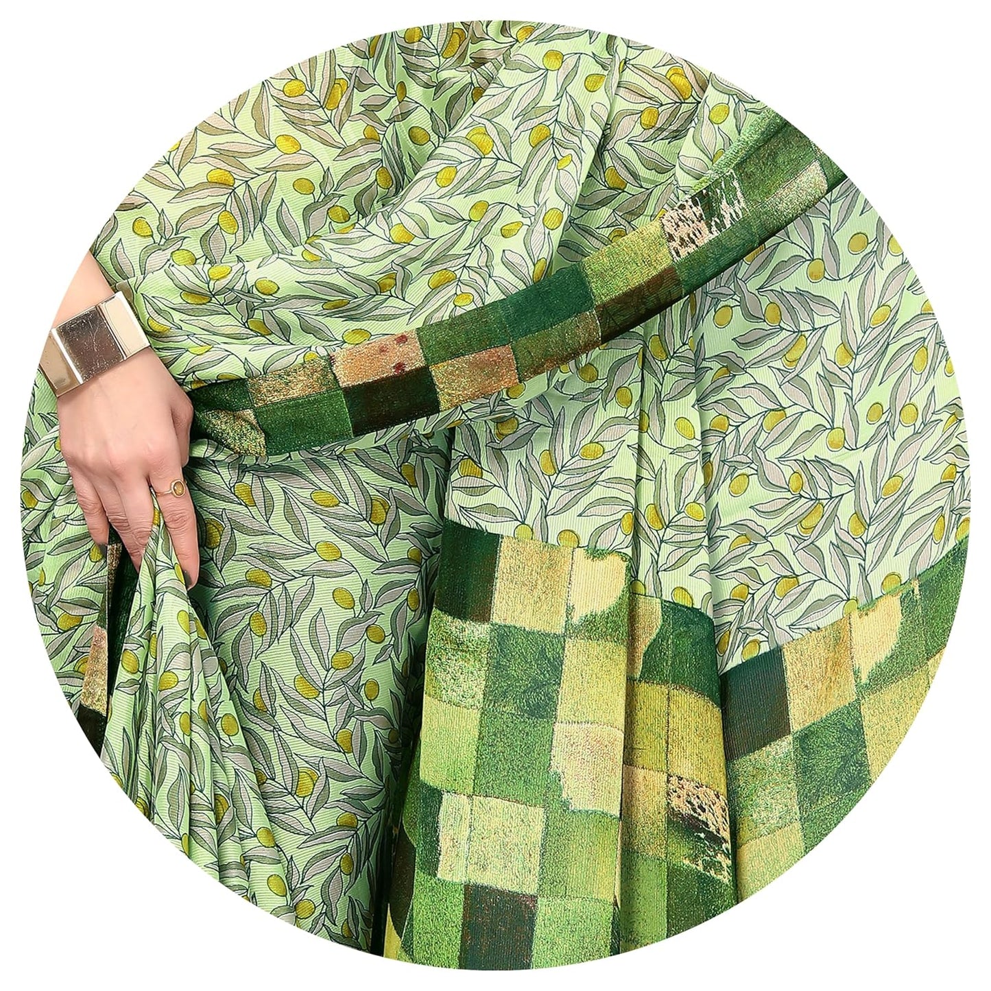 Women's Stylish Chiffon Print Saree with Blouse Piece