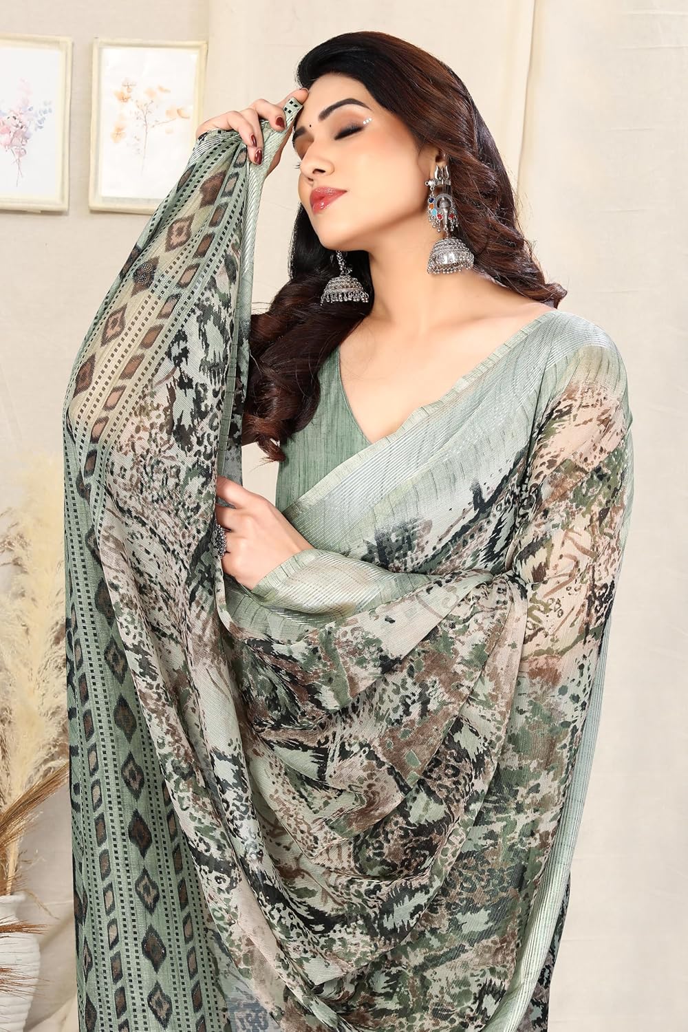 MIRCHI FASHION Women's Saree with Blouse Piece