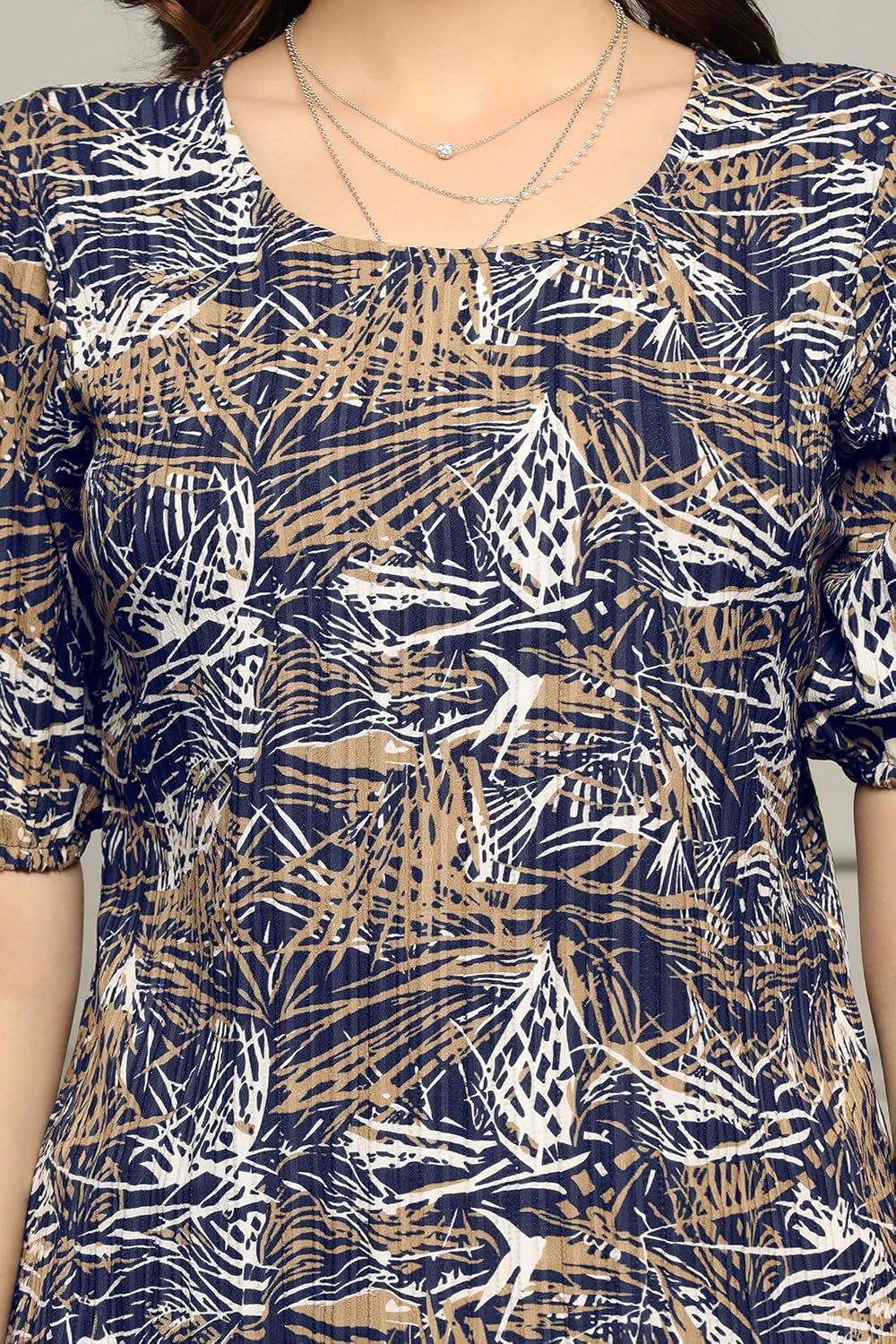 Fashion Dream Woman's Cotton Blend Abstract Printed Regular Fit Top - Casual Stylish Top for Women