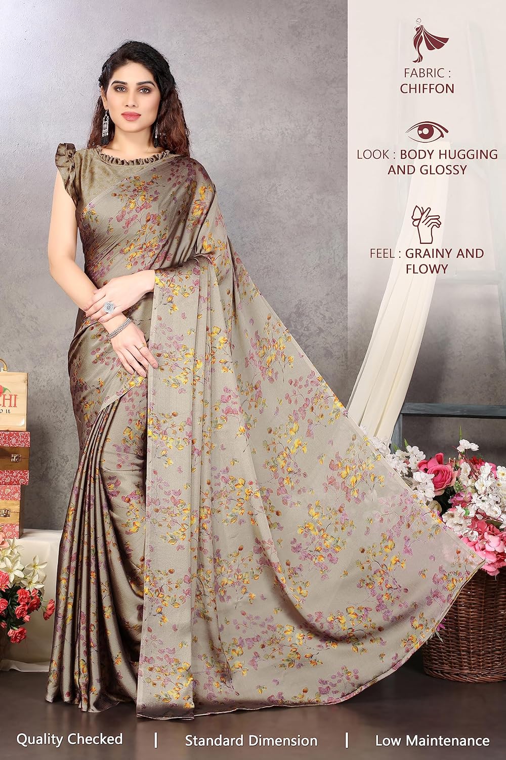 Women's Stylish Saree with Blouse Piece
