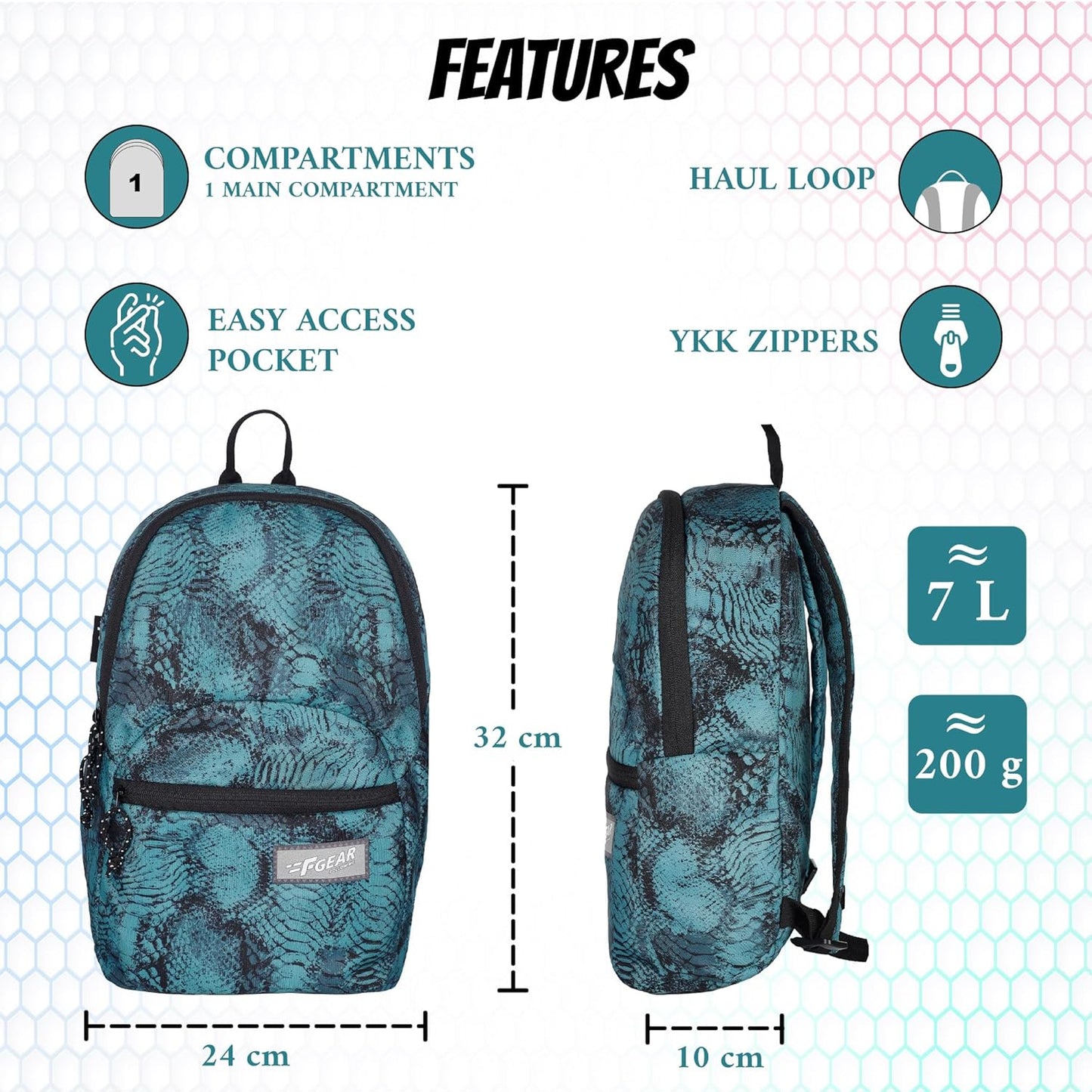 F Gear Ferris Web Marine Black 7L Mini Backpack - alphahostel.in