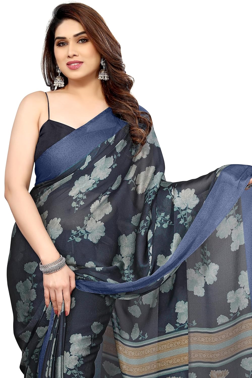 Floral Printed Saree with Blouse Piece