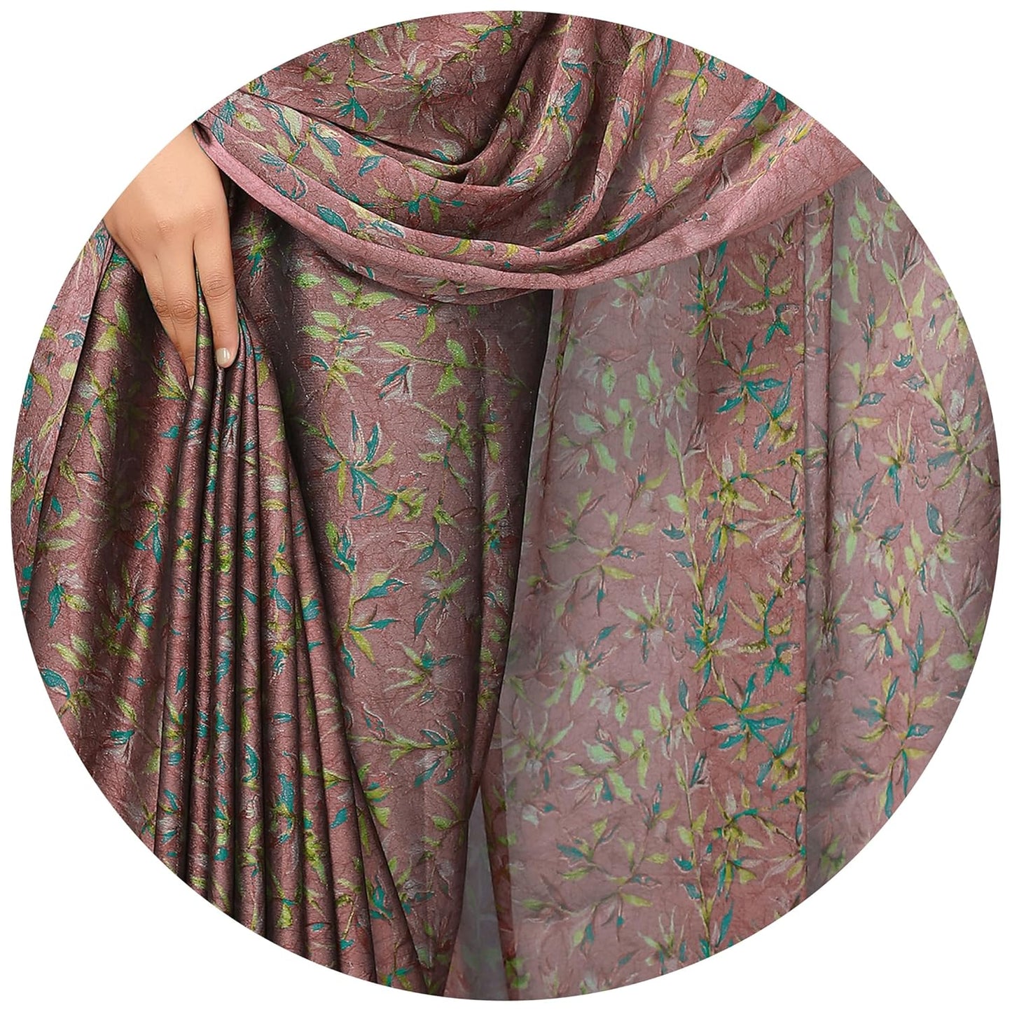 Women's Chiffon Floral Printed Saree with Blouse Piece