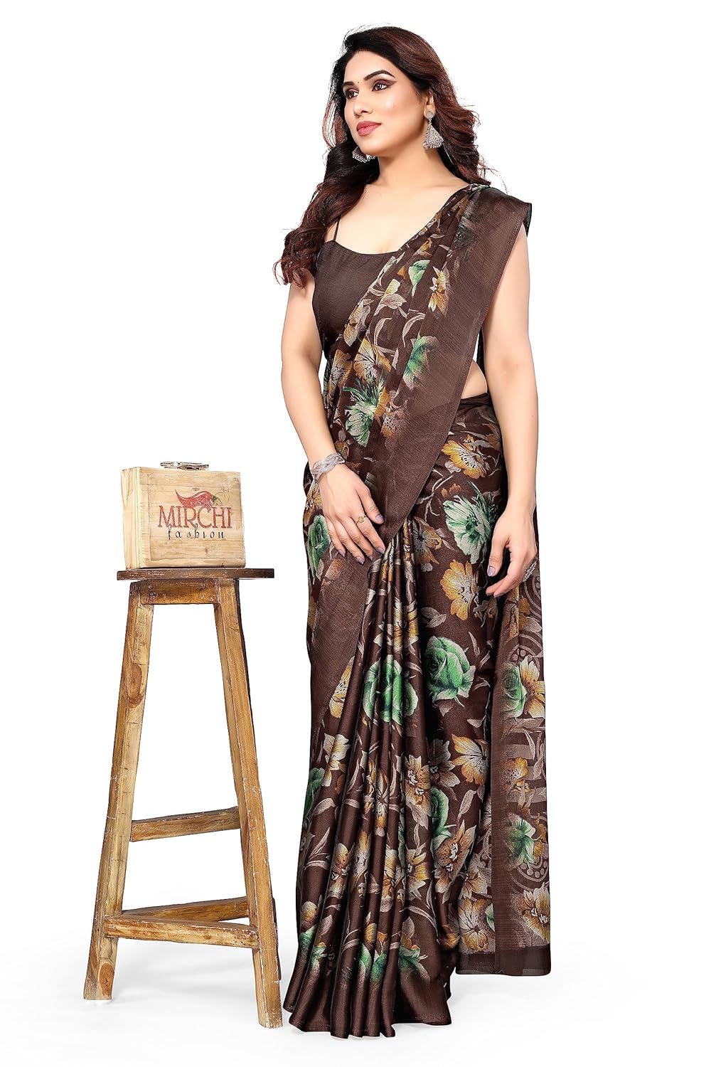 Women's Printed Saree with Blouse Piece