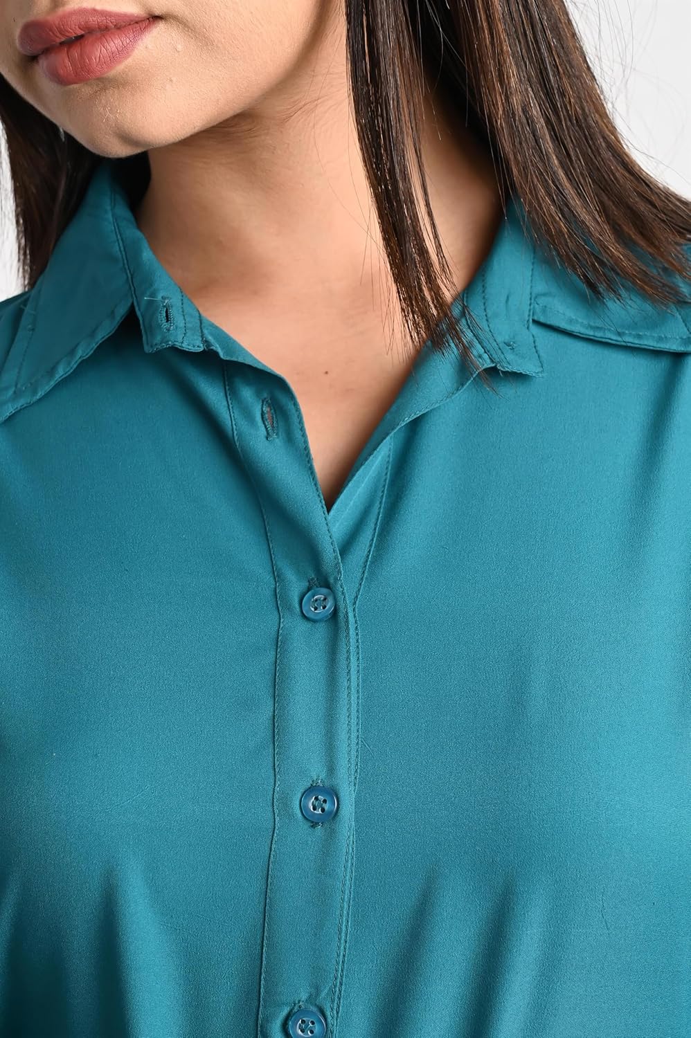 GM SARA Women's Polyester Stylish Regular Fit Button Down Plain Solid Formal Casual Shirts for Women Office Wear