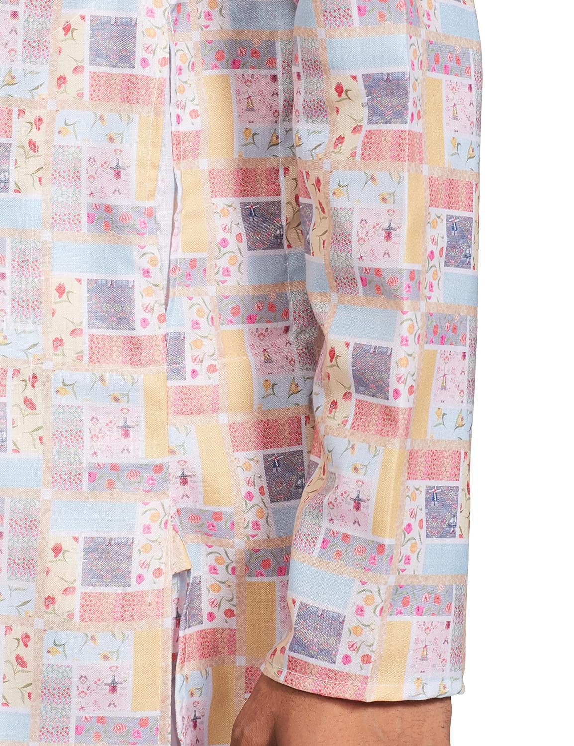 Luxrio Kurta for Men Cotton Blend Long Printed Straight Fit