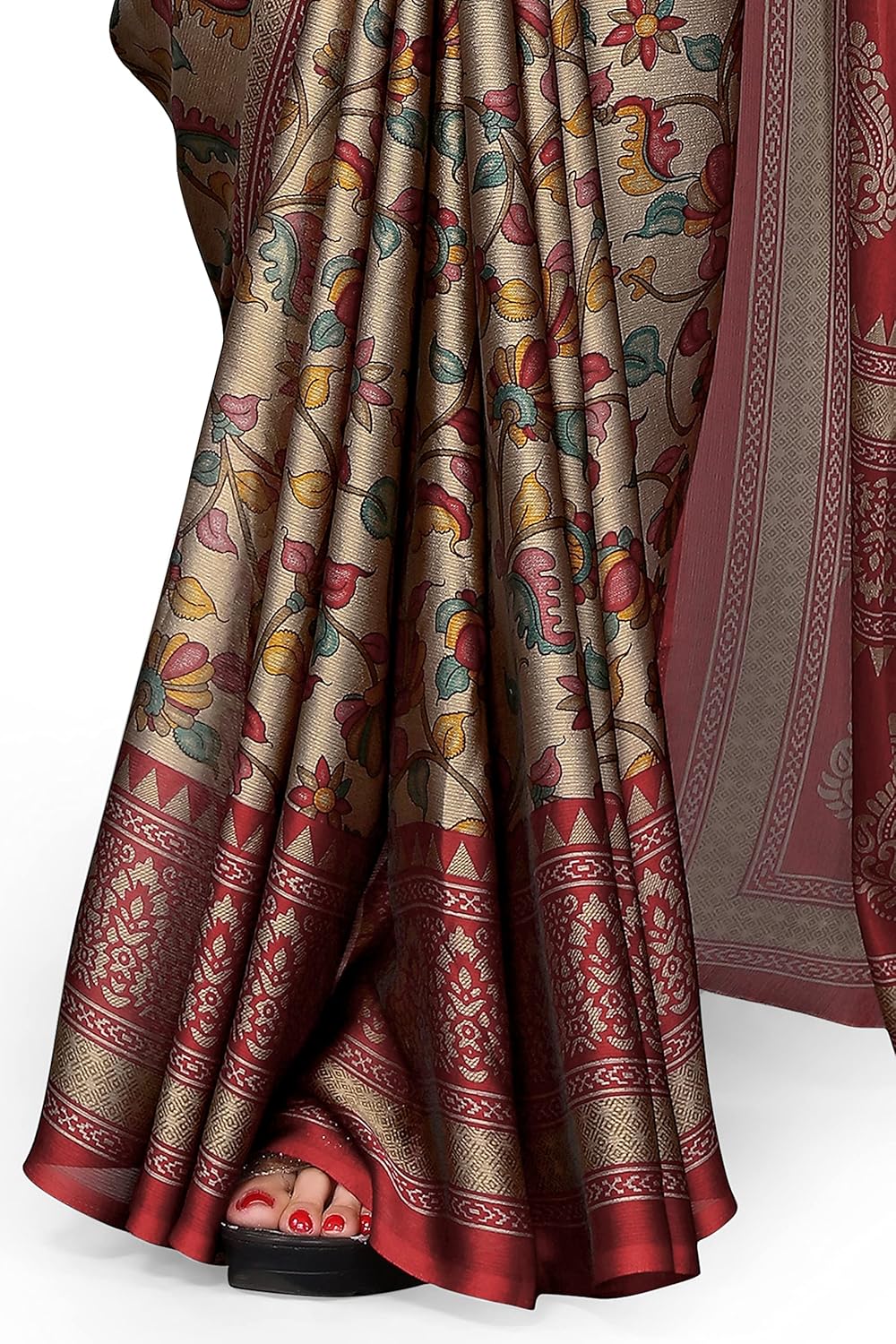 Women's Chiffon Floral Printed Saree with Blouse Piece
