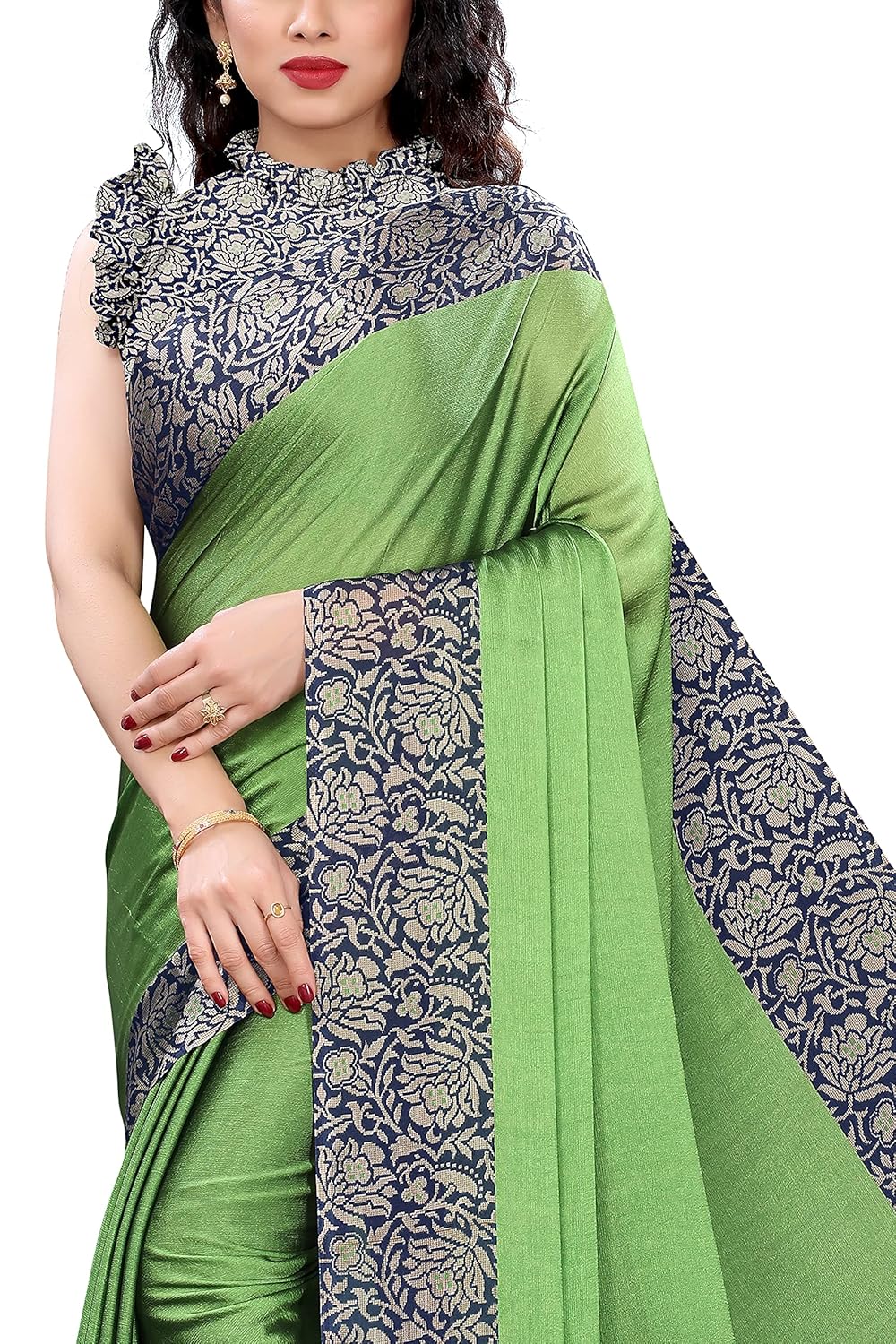 Women's Design Printed Saree with Blouse Piece
