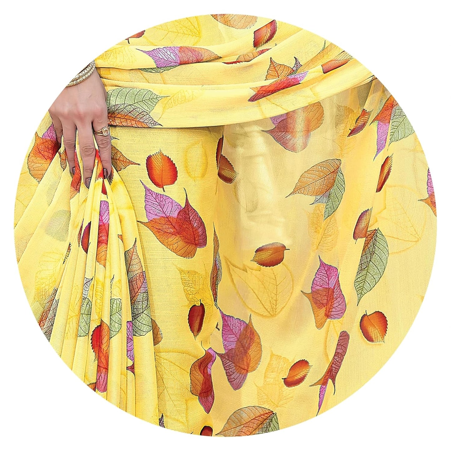 FASHION Floral Printed Saree with Blouse Piece
