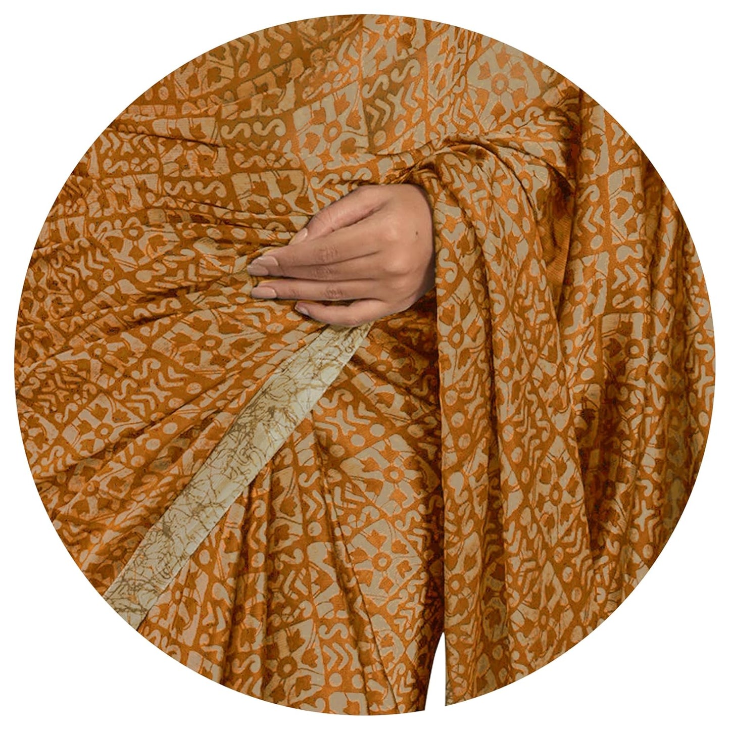 Women's Chiffon Batik Printed Saree with Blouse Piece