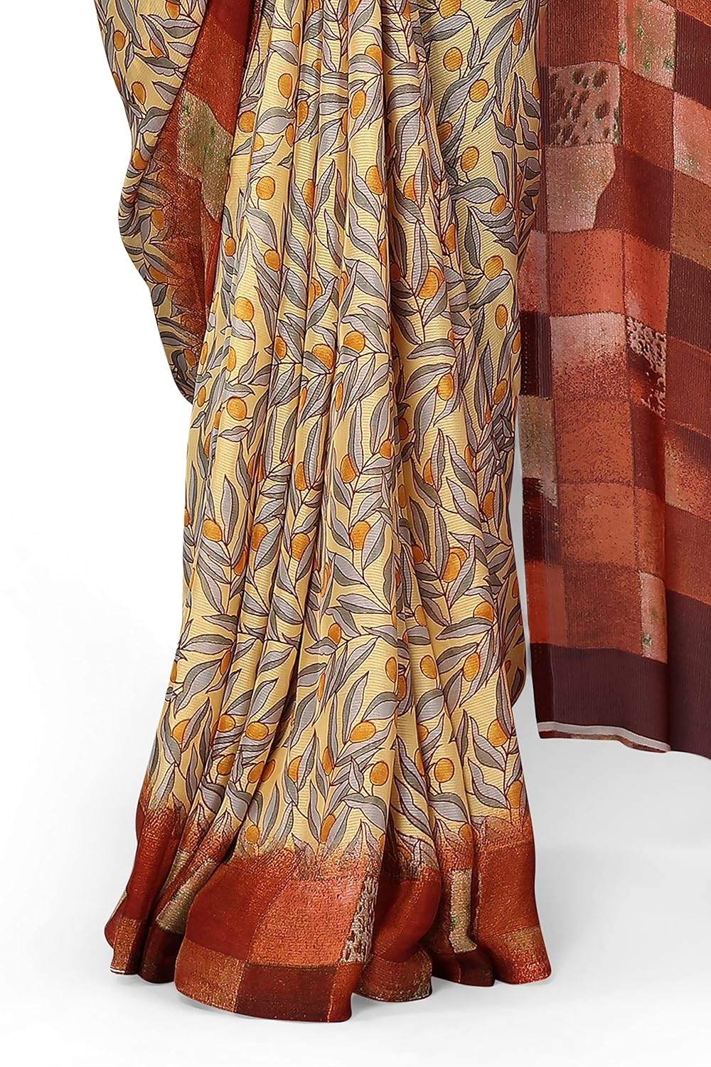Women's Stylish Chiffon Print Saree with Blouse Piece