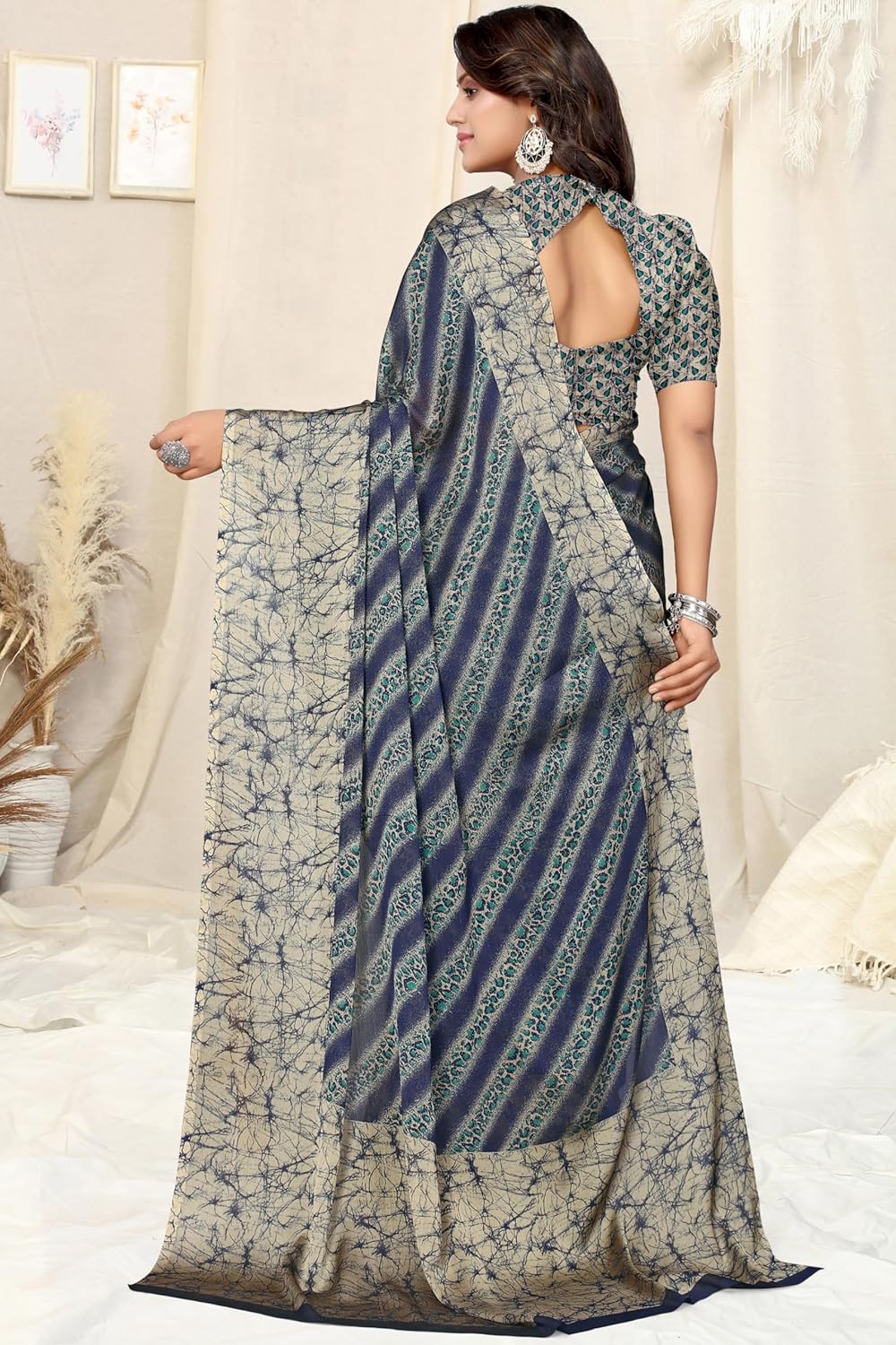 MIRCHI FASHION Women's Saree with Blouse Piece