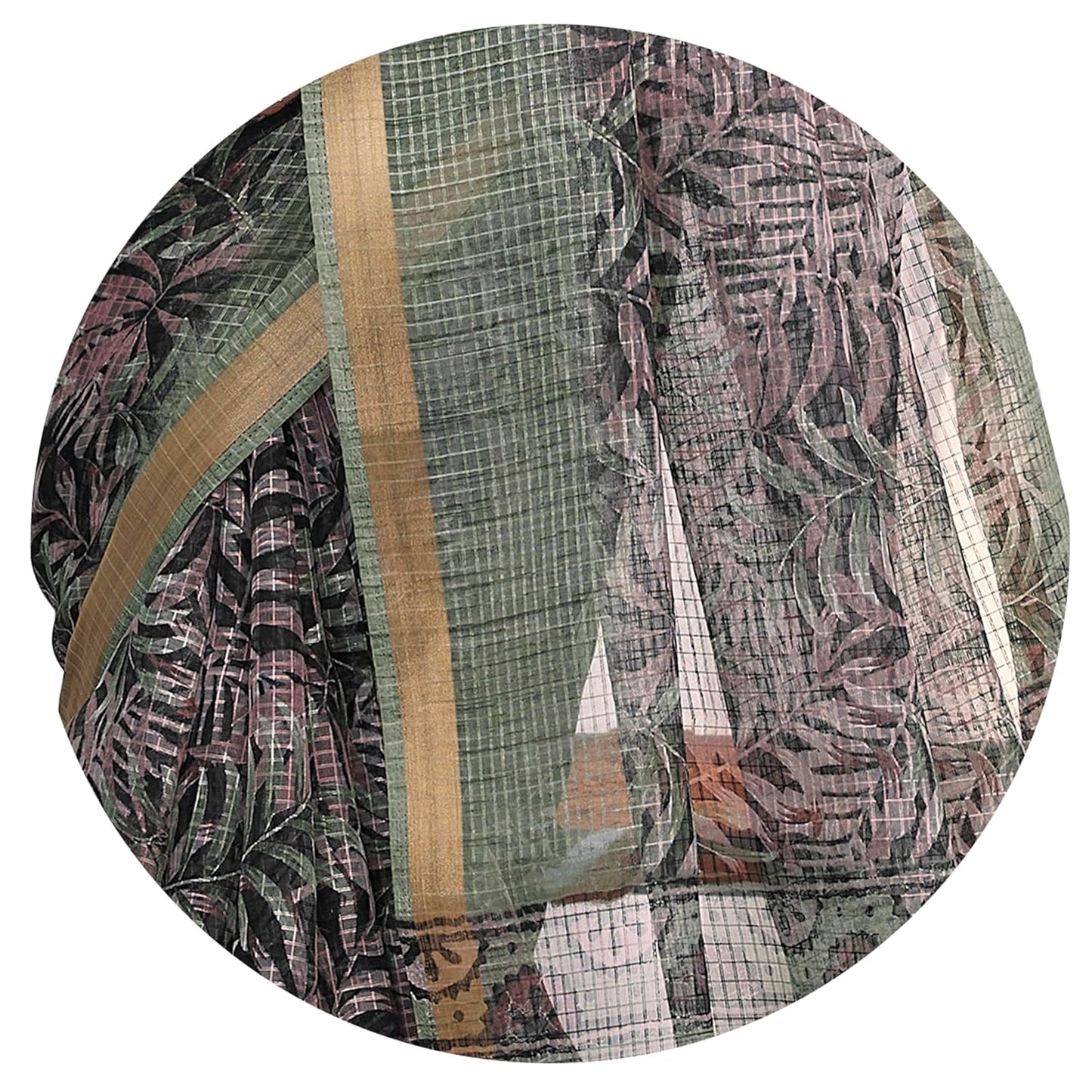 KotaDoriaPolyester Mix Leaf Floral Printed Saree