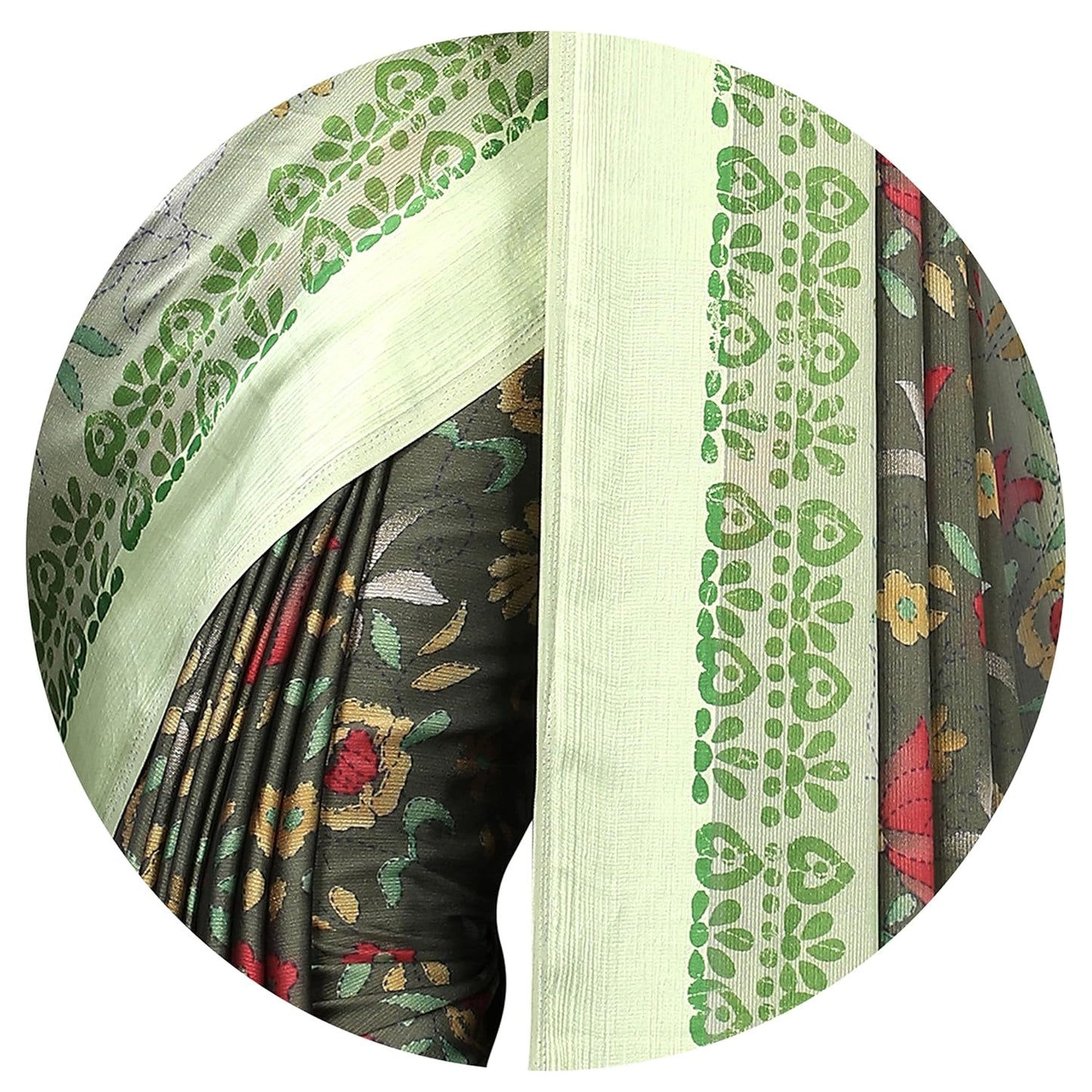 Women's Stylish Chiffon Print Saree with Blouse Piece