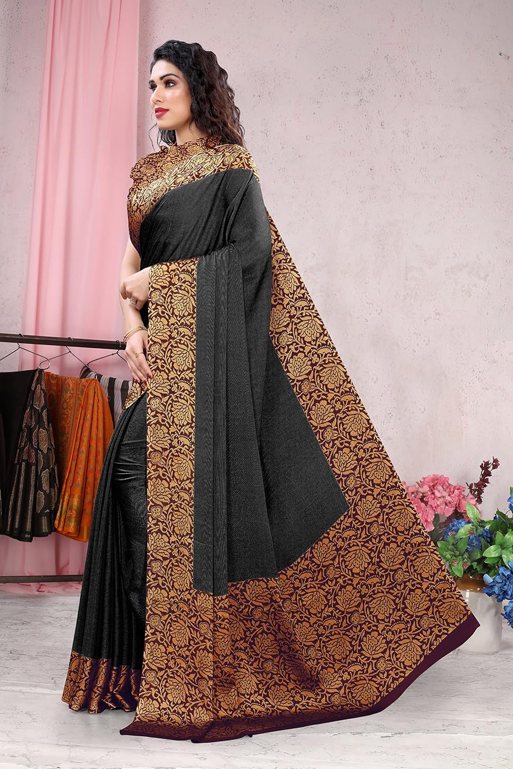 Women's Design Printed Saree with Blouse Piece