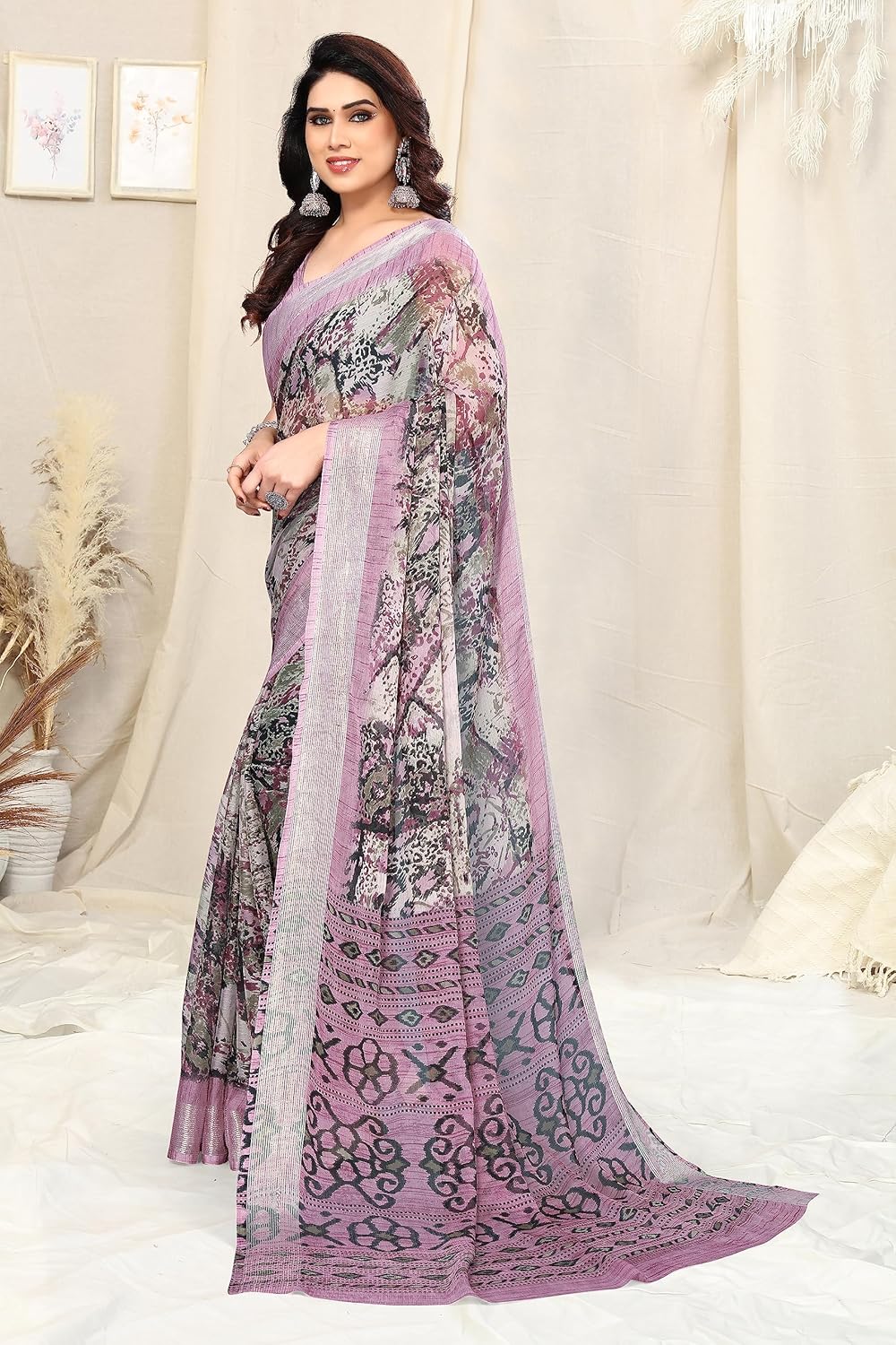 MIRCHI FASHION Women's Saree with Blouse Piece