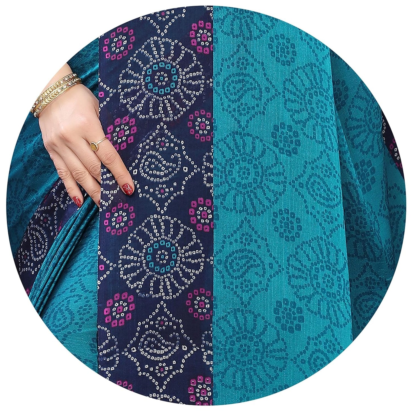 Women's Design Printed Saree with Blouse Piece