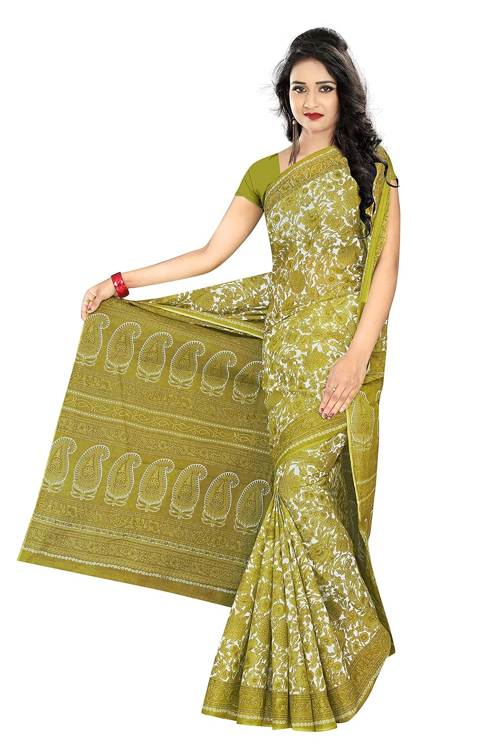 Women's Plain Weave Pure Cotton Saree