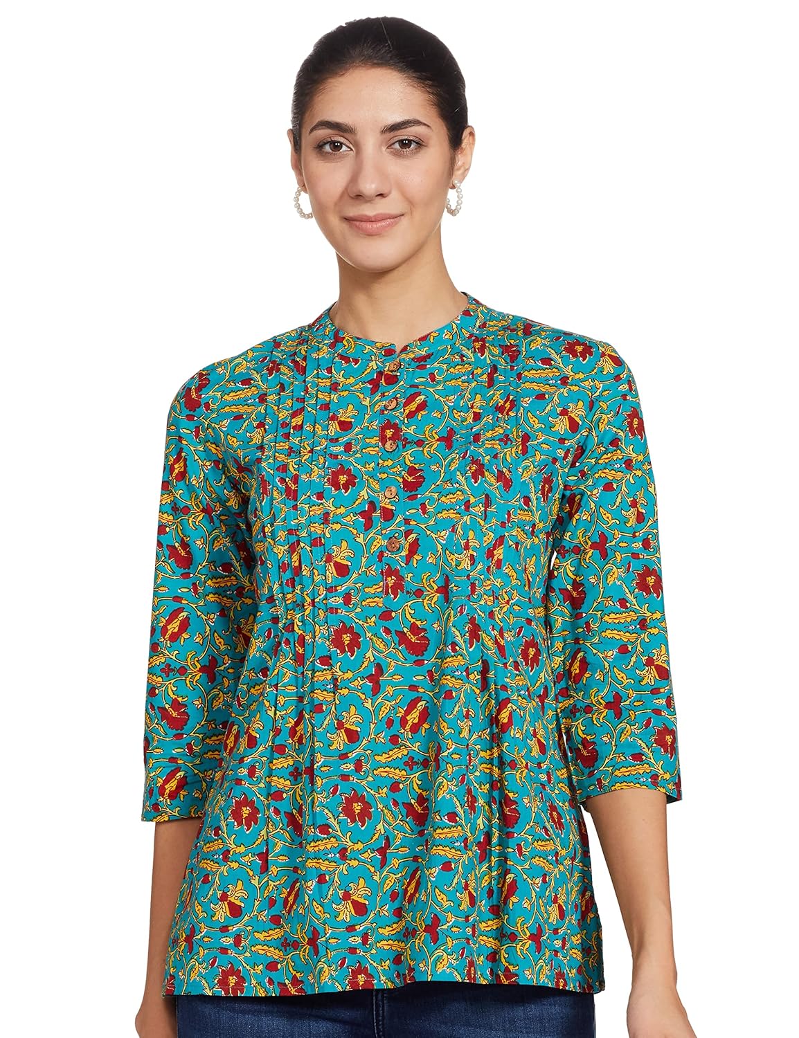 Myx Women's Cotton Printed A-line Short Kurti