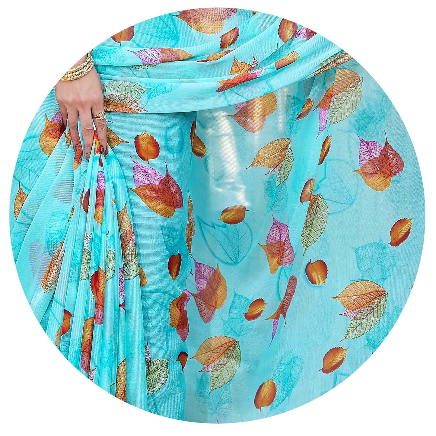 FASHION Floral Printed Saree with Blouse Piece