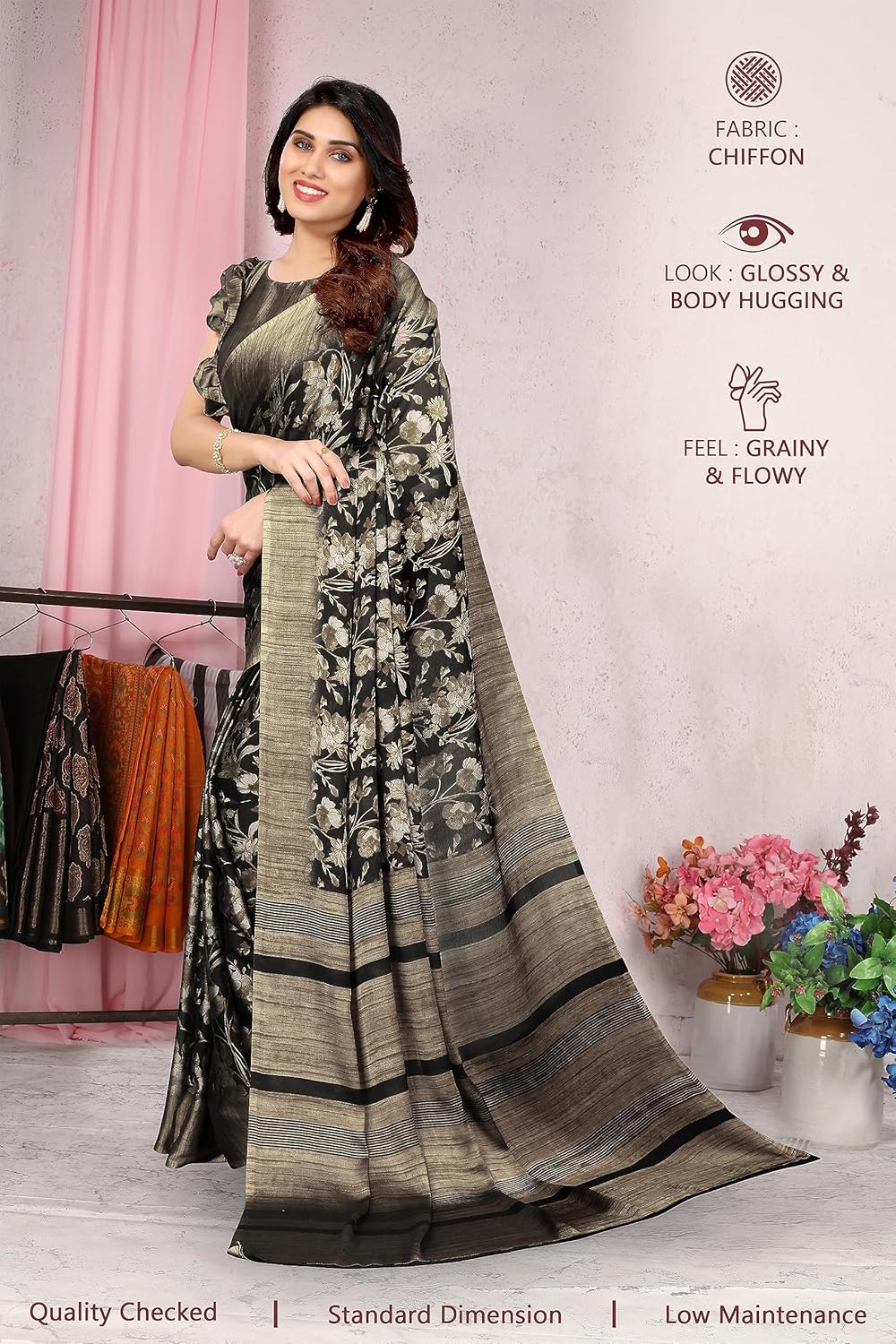 Women's Printed Saree with Blouse Piece