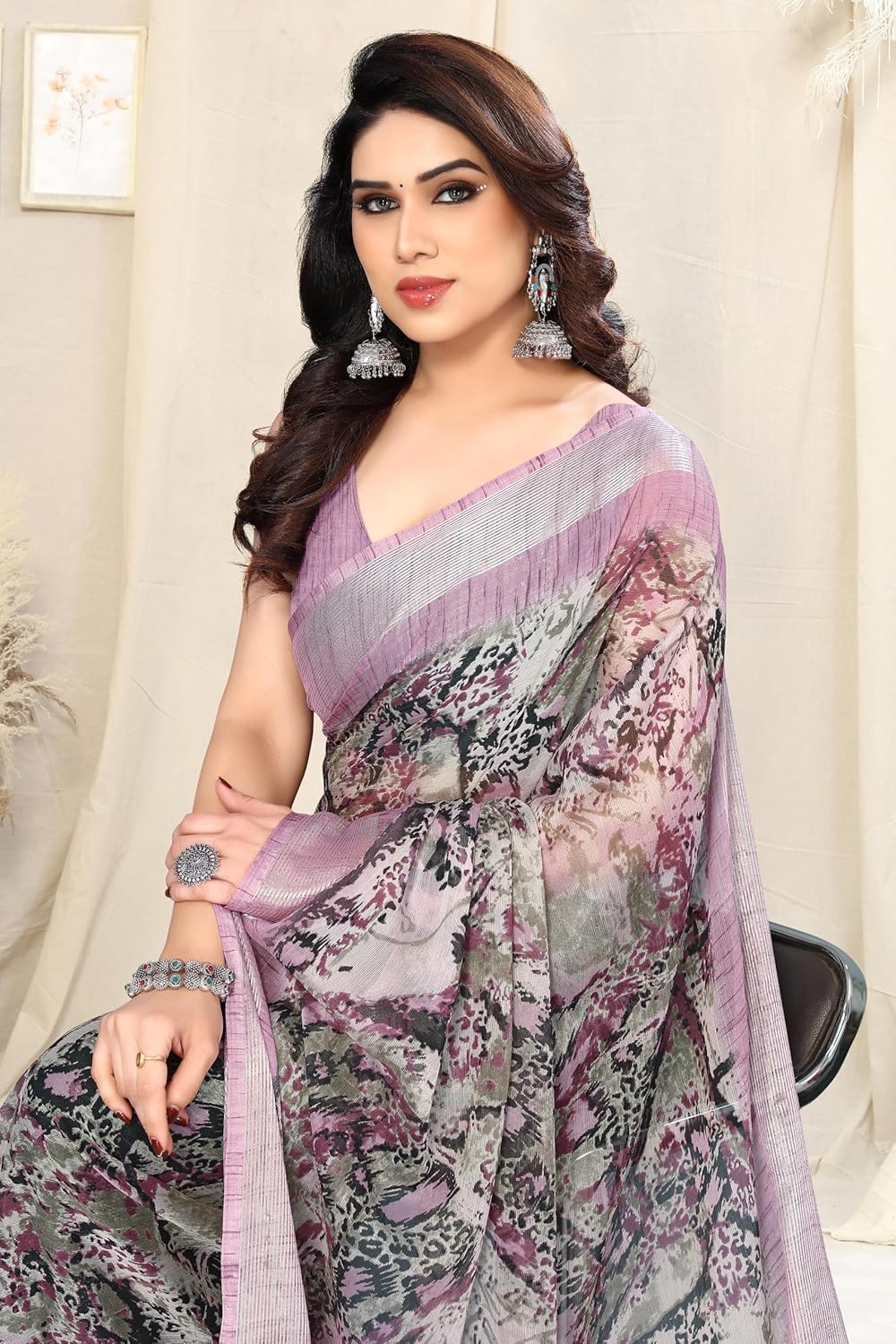 MIRCHI FASHION Women's Saree with Blouse Piece