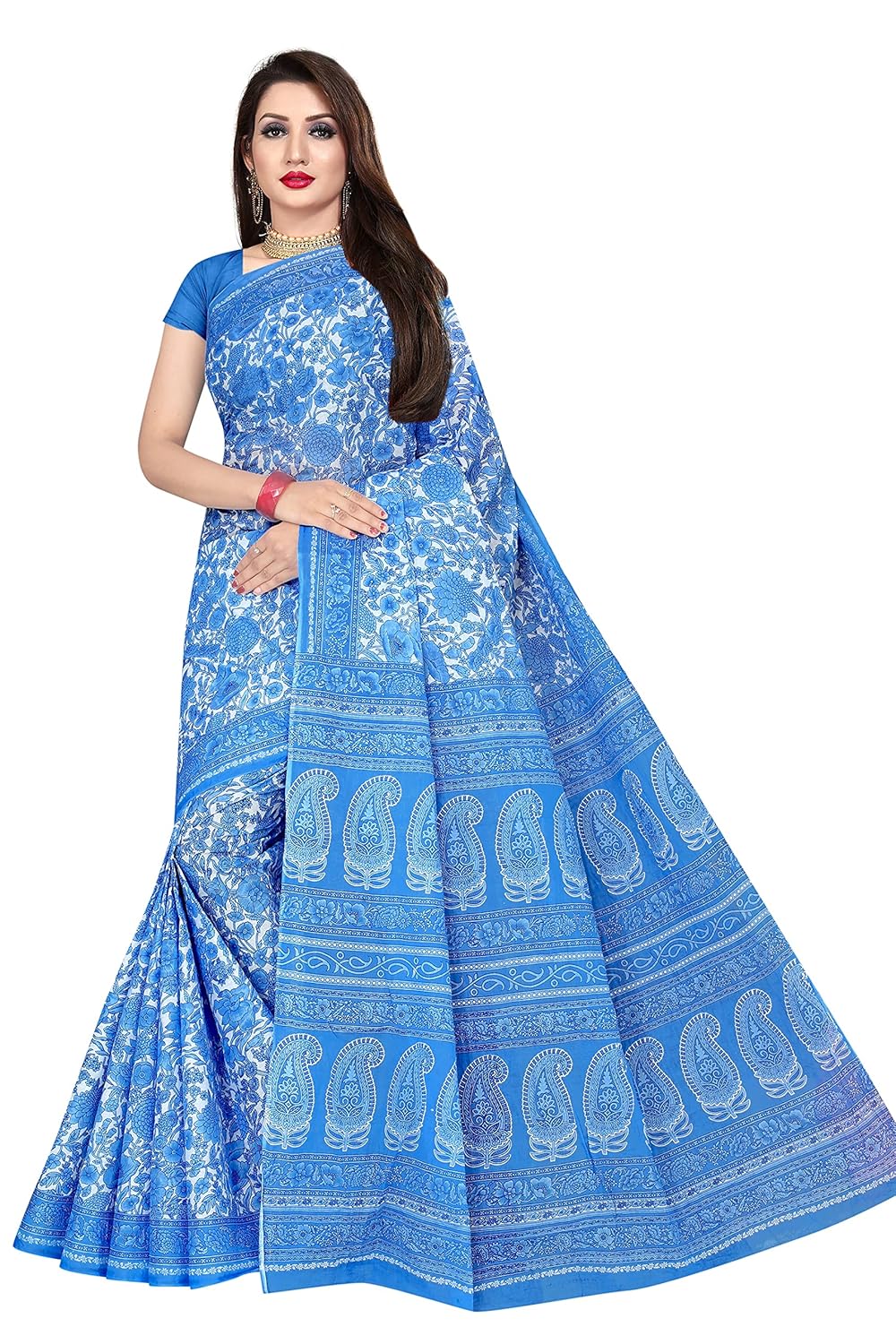 Women's Plain Weave Pure Cotton Saree