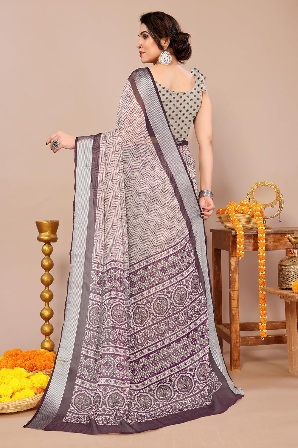 MIRCHI FASHION Women's Saree with Blouse Piece