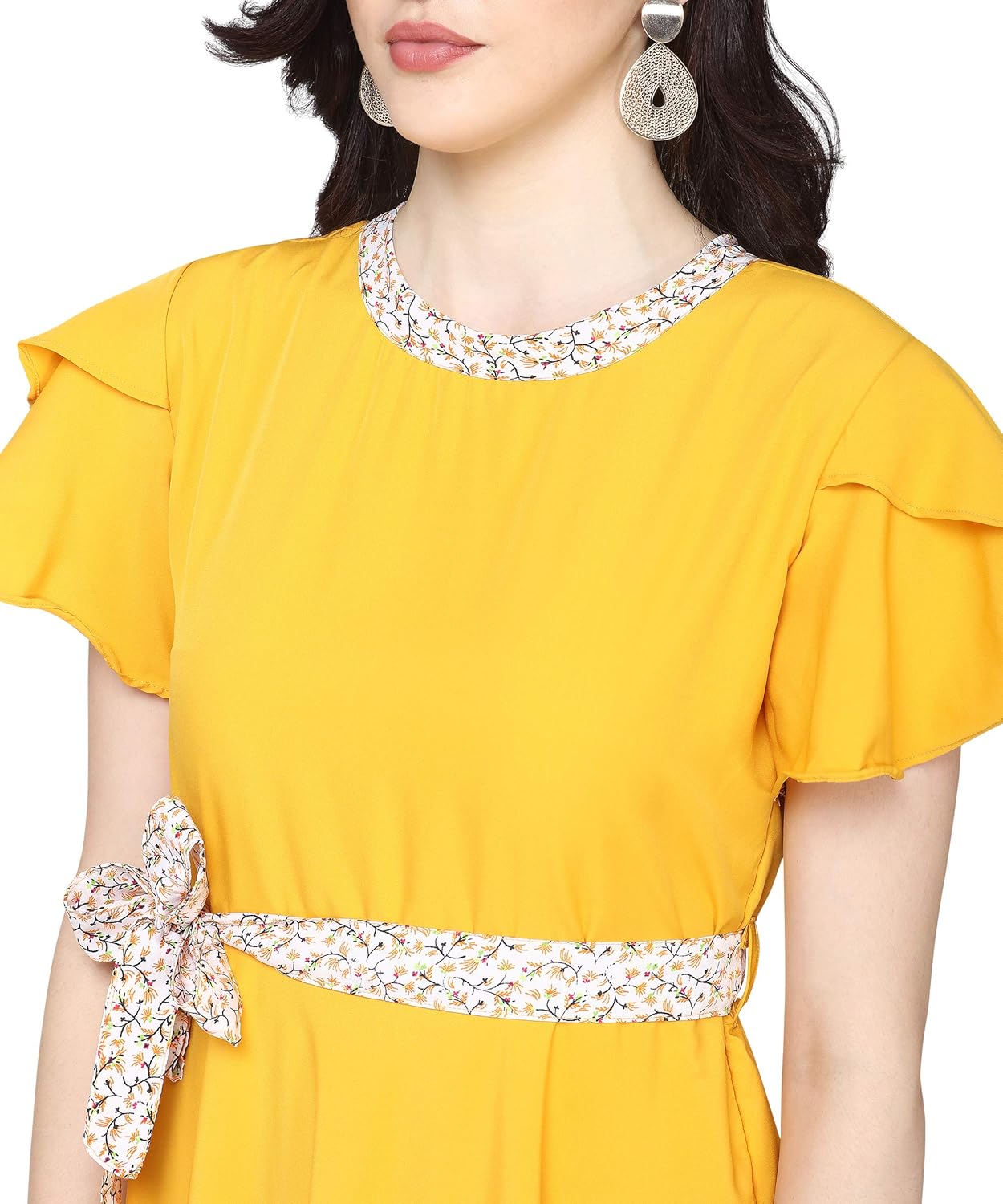 OOMPH! Women's Crepe A-Line Maxi Dress