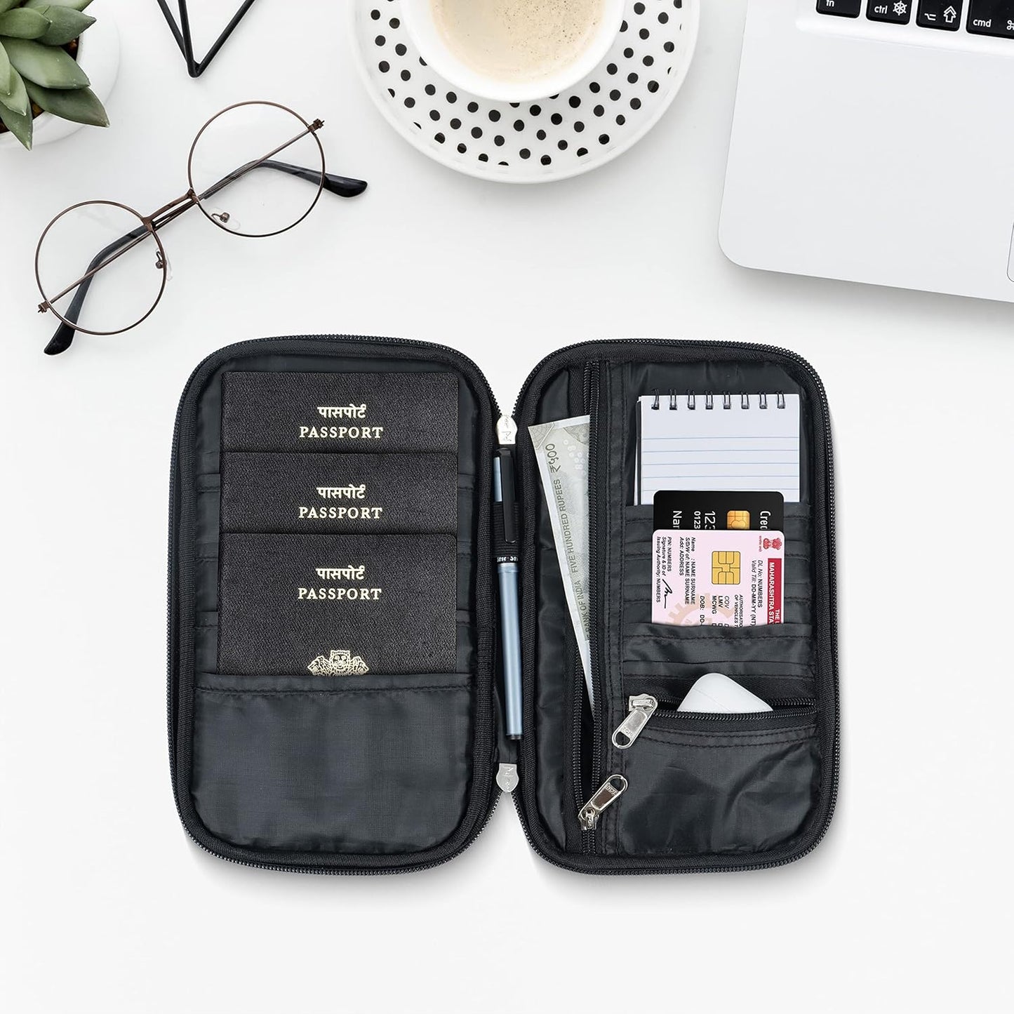 SHOPOFLUX Polyester Travel Passport Cover Organizer