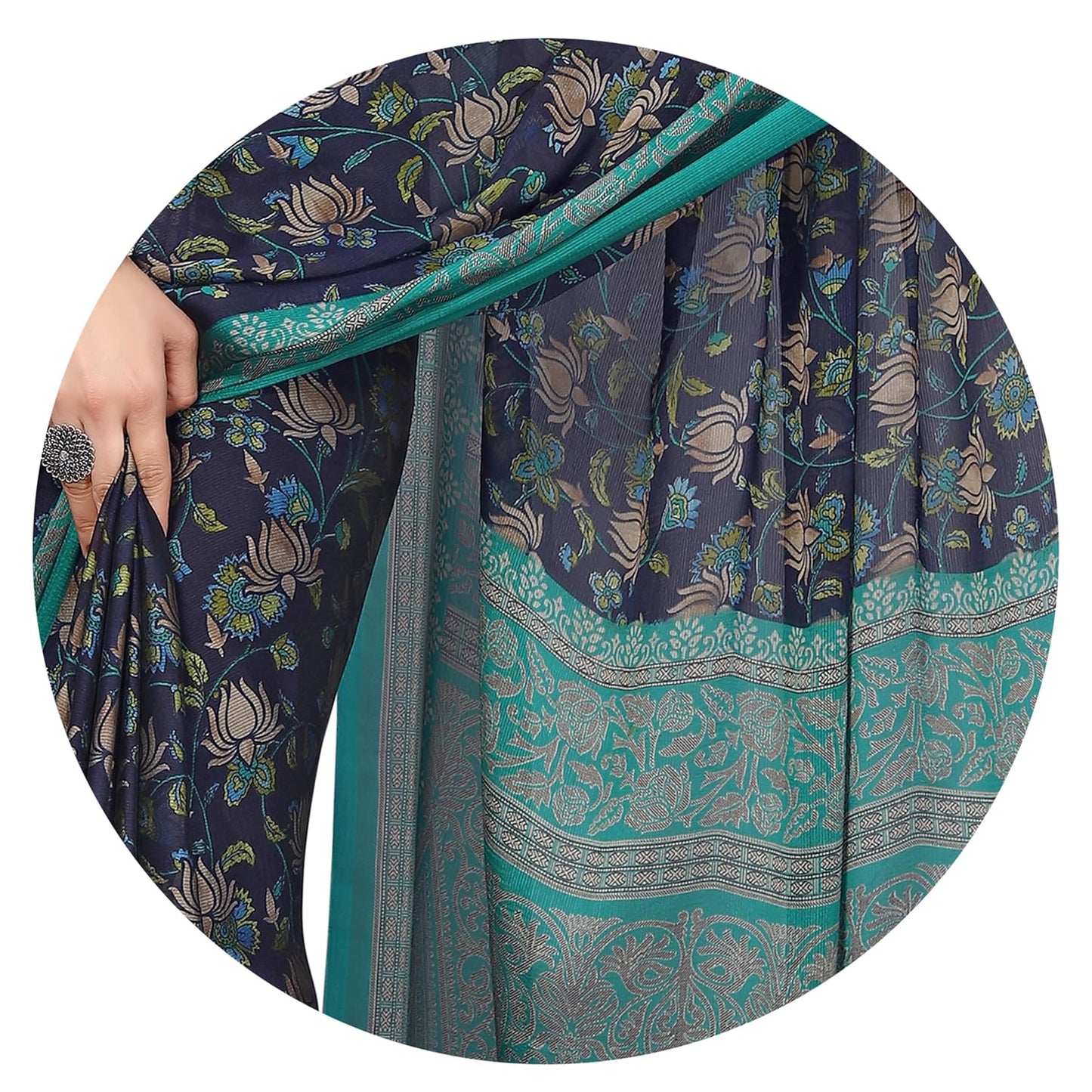 Women's Printed Saree with Blouse Piece