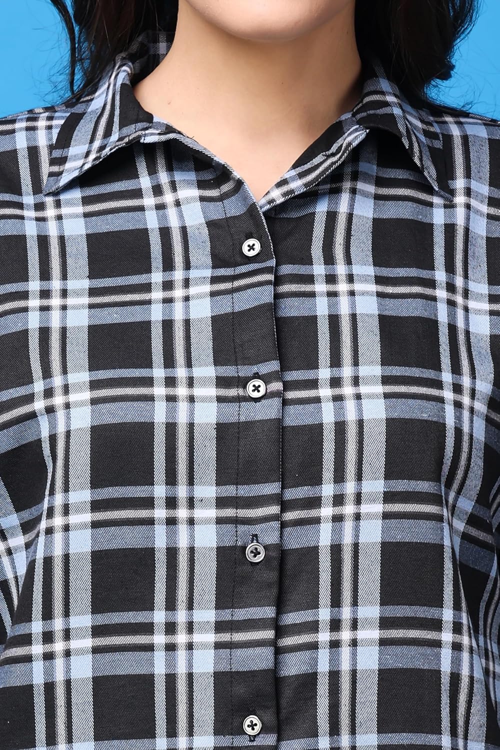 POPWINGS Casual Checks Print Shirt for Women