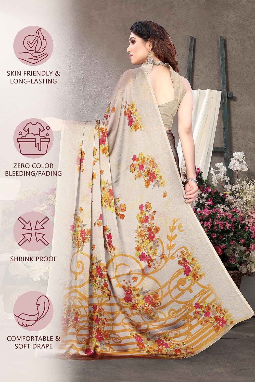 Women's Stylish Saree with Blouse Piece