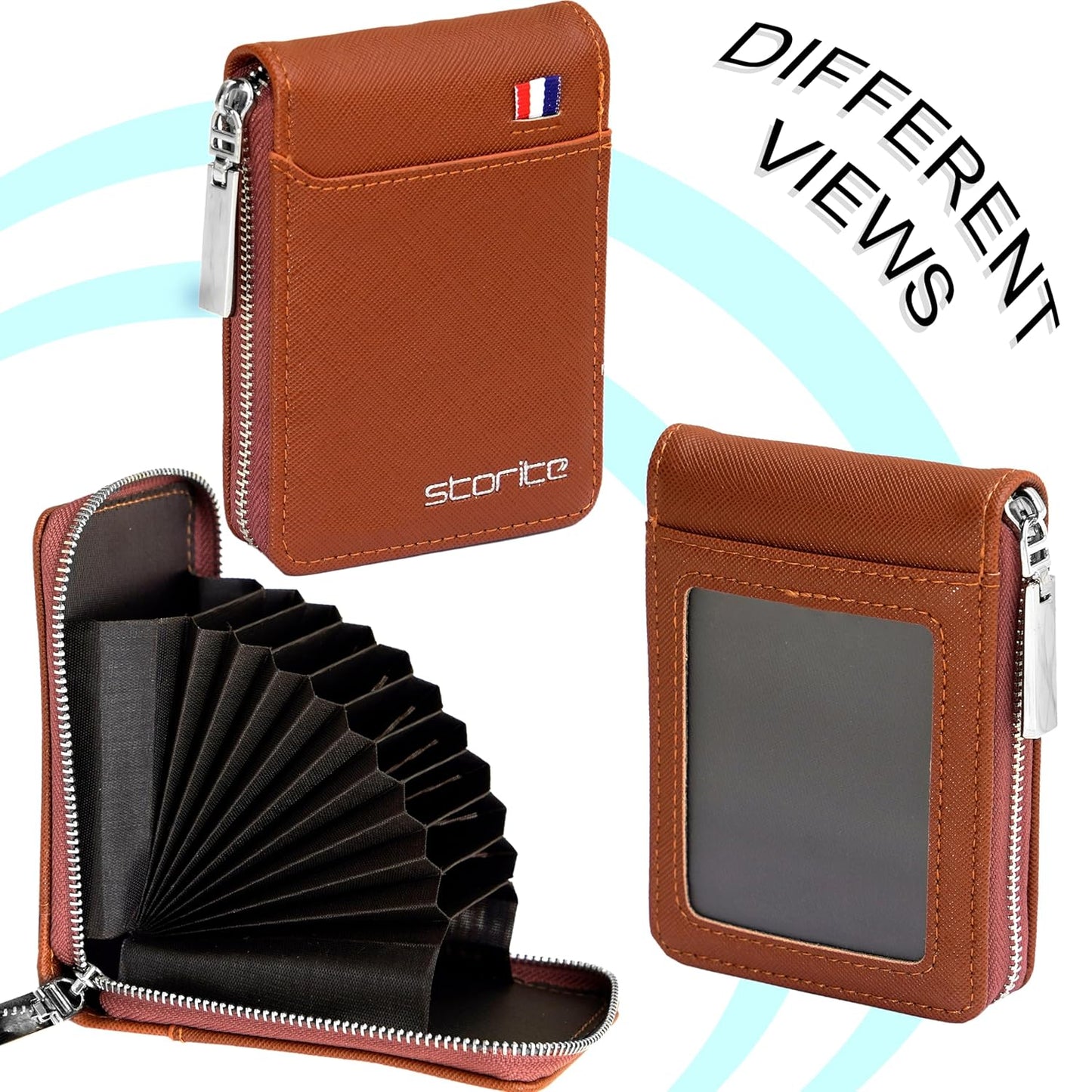 Storite PU Leather 9 Slot Vertical Credit Debit Card