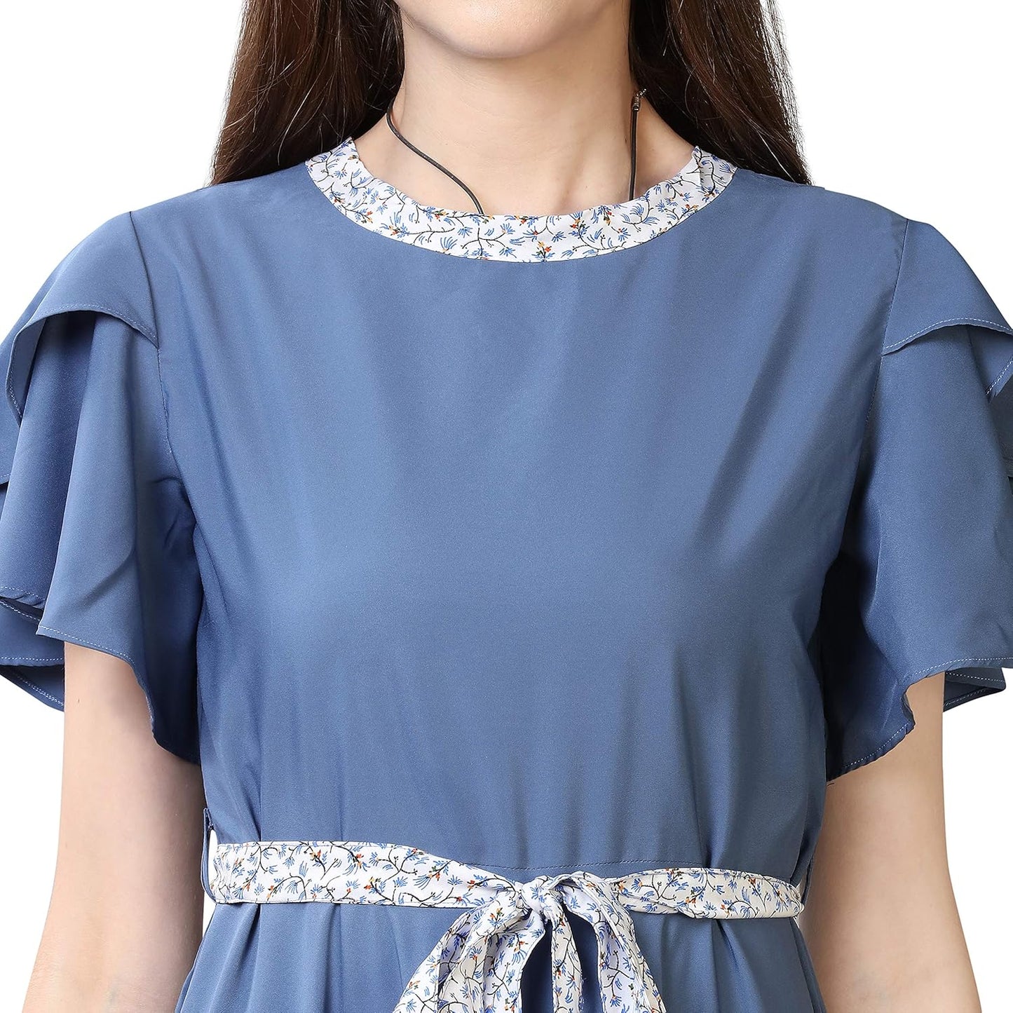 OOMPH! Women's Crepe A-Line Maxi Dress