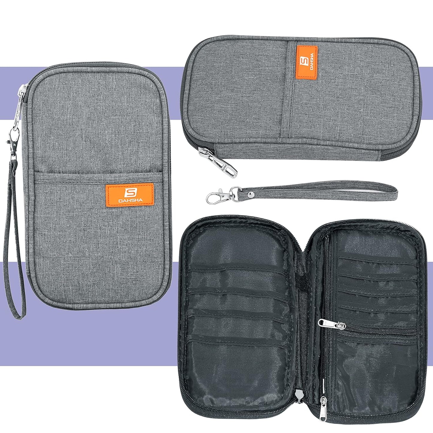 DAHSHA Fabric Travel Family Passport Holder Card