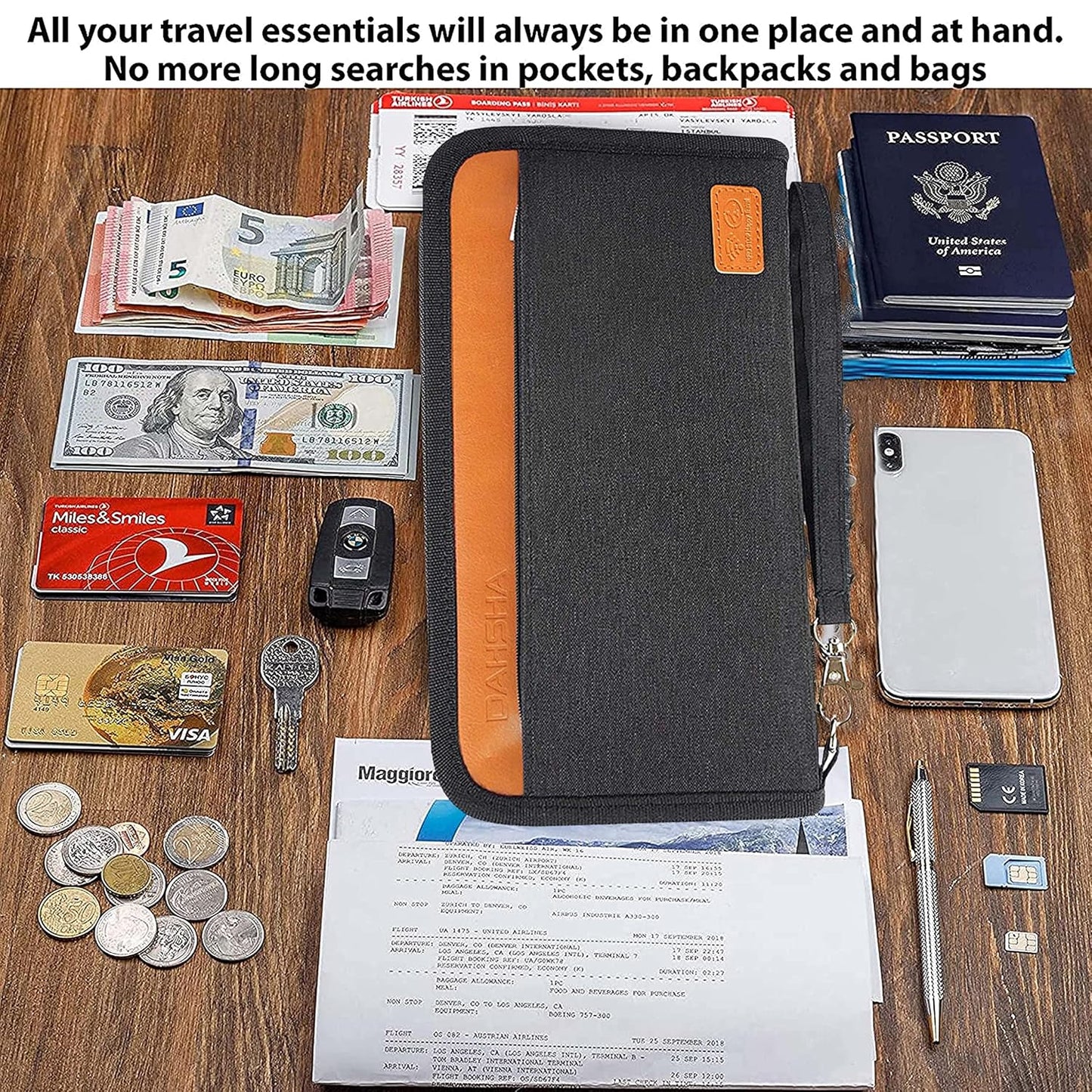 DAHSHA Fabric Travel Family Passport Holder Card