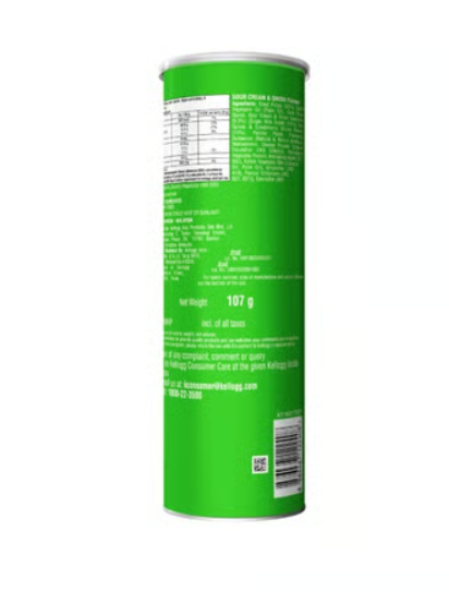 Pringles Sour Cream & Onion Flavour Potato Chips, 107g