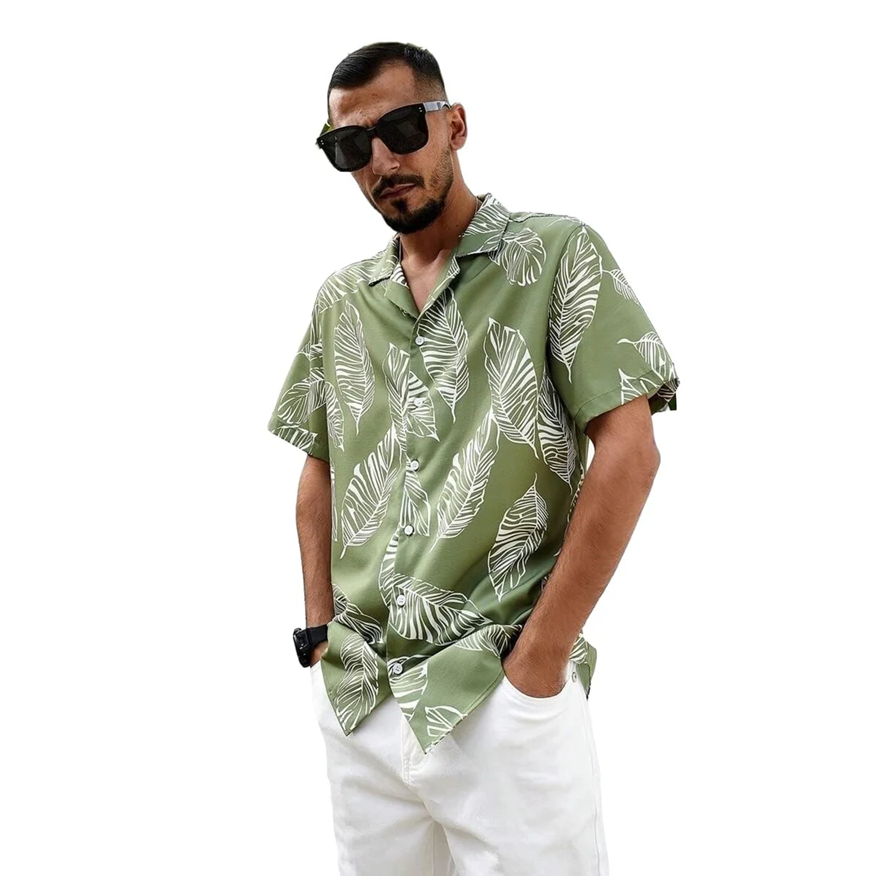 LookMark Men's Print Vibrant Printed Half Sleeve Loose Fit