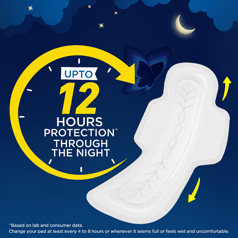 Stayfree Secure Nights Sanitary Pads with Cottony Soft Cover for Comfort - XXL - Pack of 18