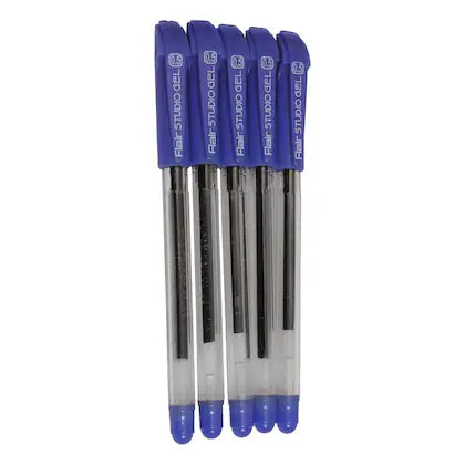 Flair Studio Blue Gel Pen (Pack of 5)